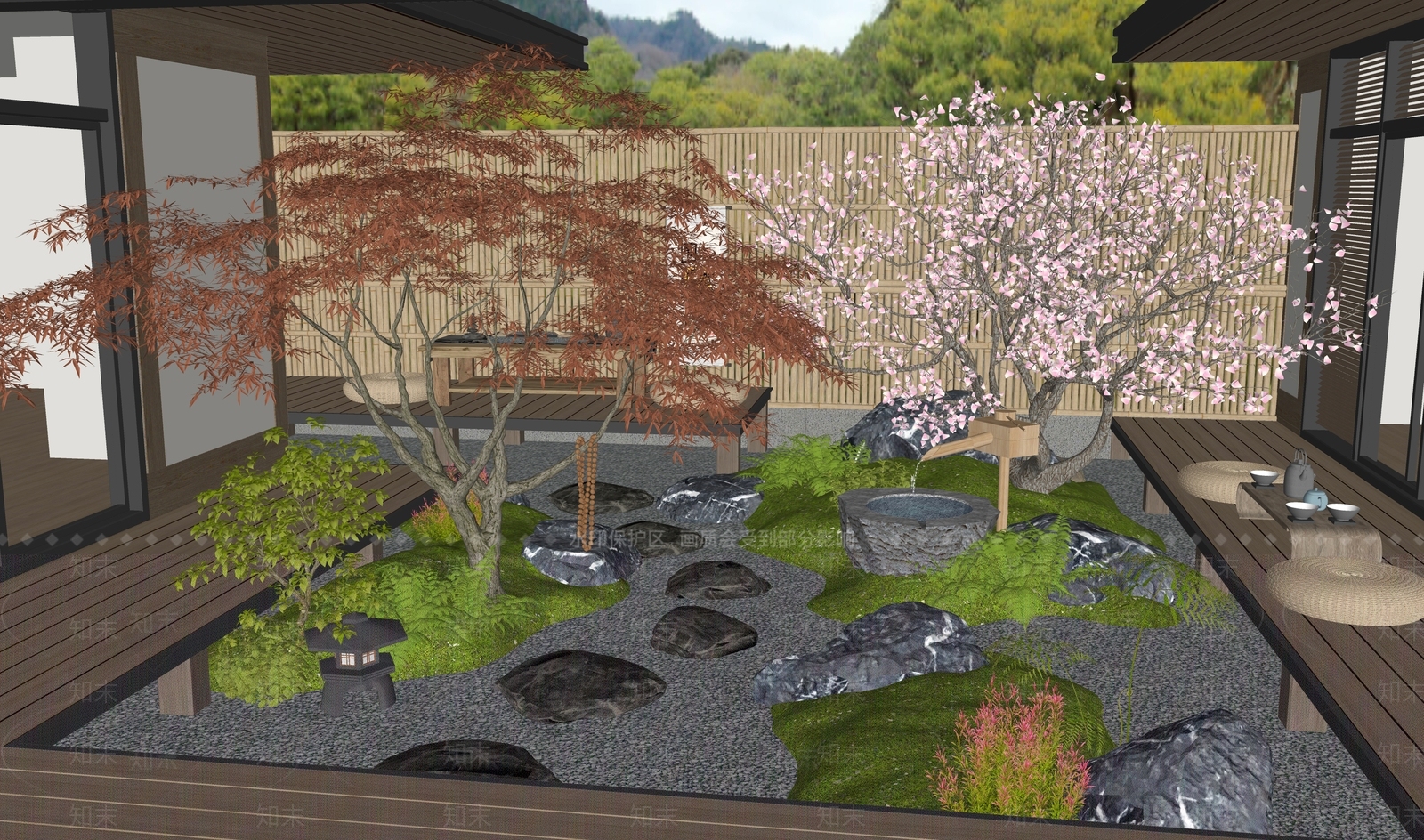 新中式乡村庭院SU模型下载【ID:1199298704】