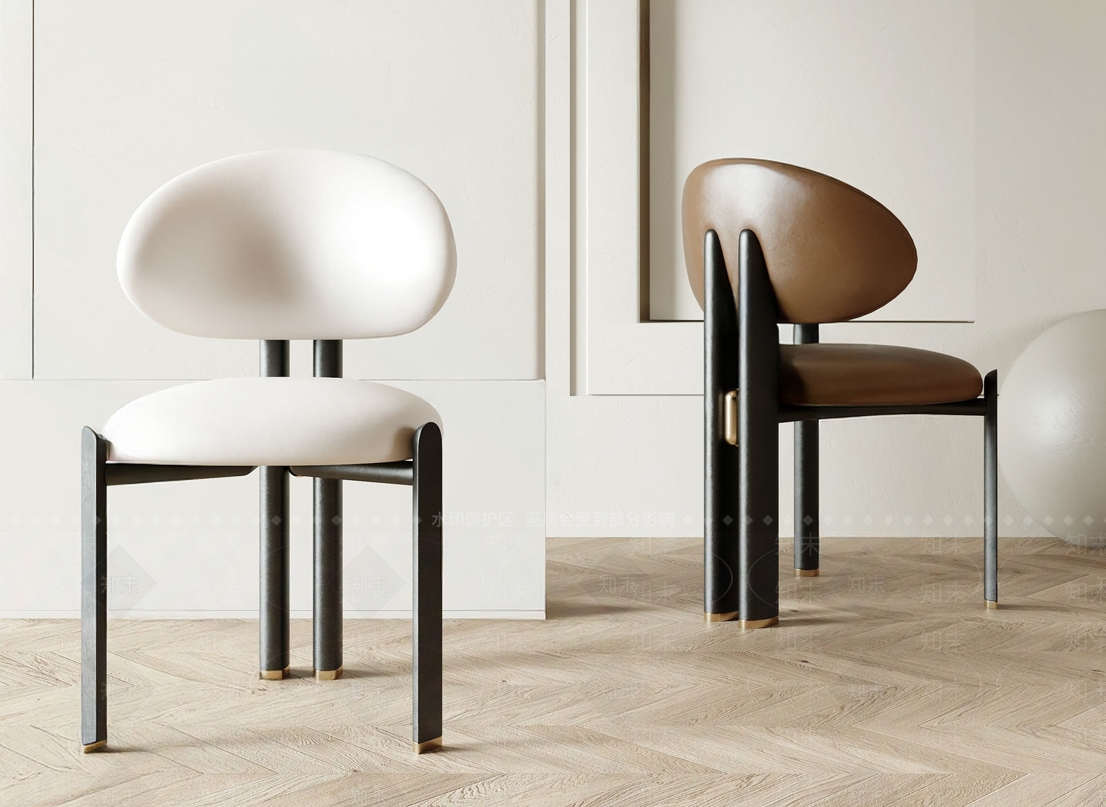 现代中古餐椅SU模型下载【ID:1199301851】