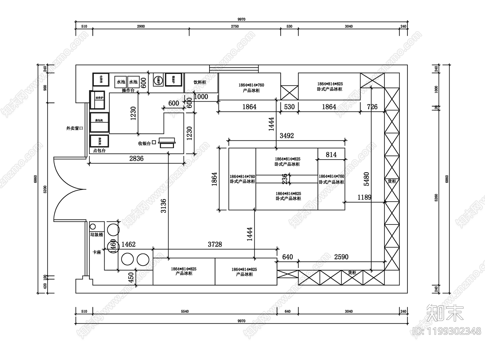 现代便利店cad施工图下载【ID:1199302348】
