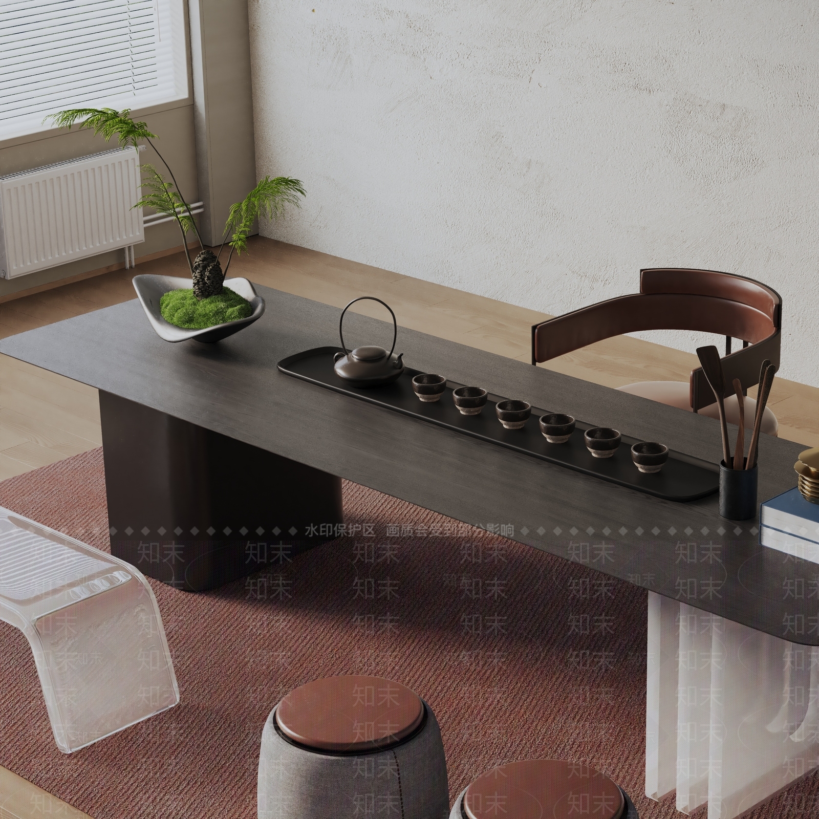 现代茶室3D模型下载【ID:1199310567】
