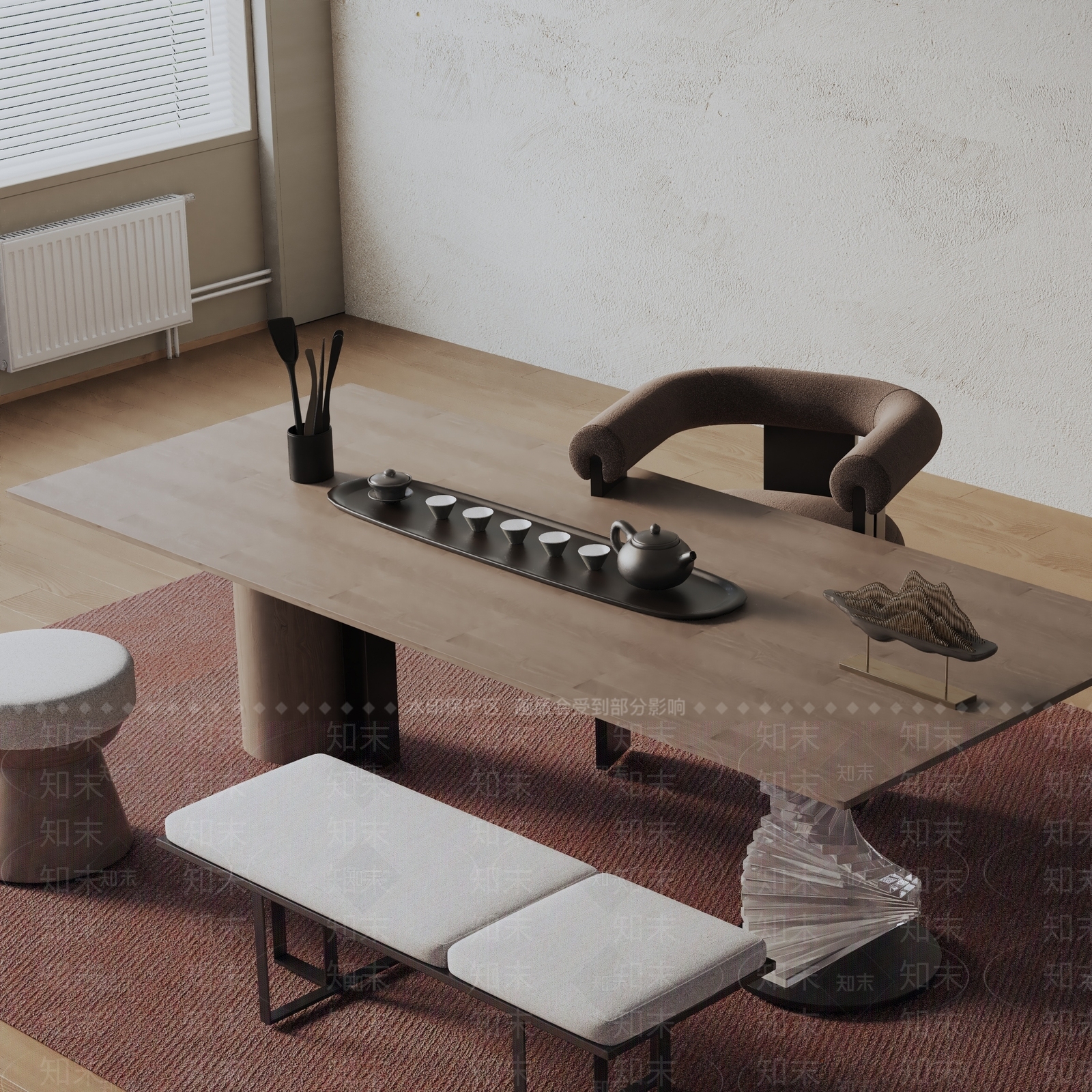 现代茶室3D模型下载【ID:1199314889】