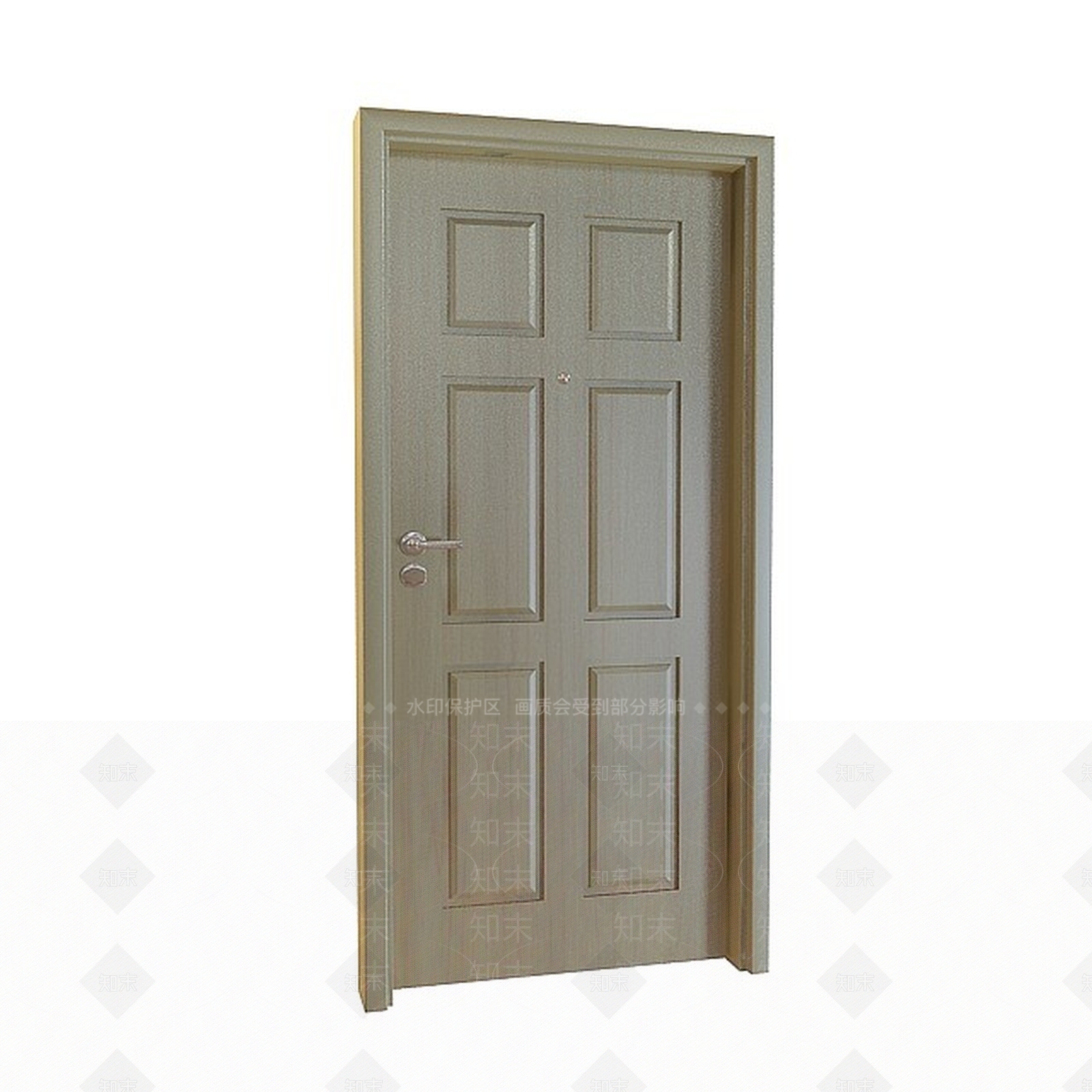 现代卧室平开门3D模型下载【ID:1199314985】