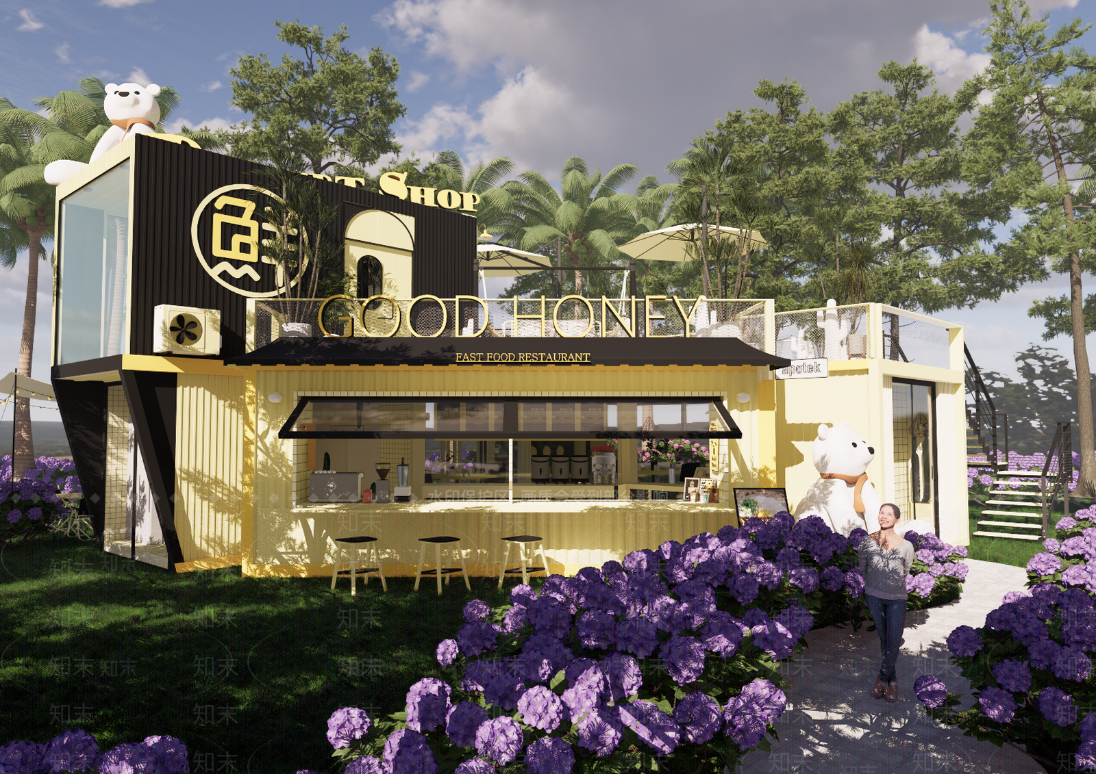 现代咖啡厅SU模型下载【ID:1199375752】
