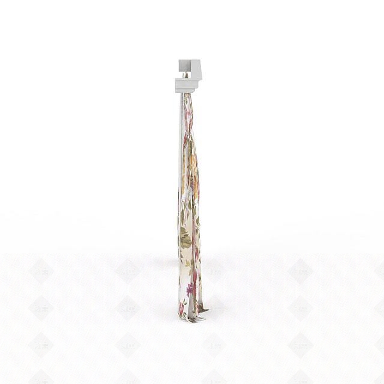 现代简约碎花窗帘3D模型下载【ID:1199318513】