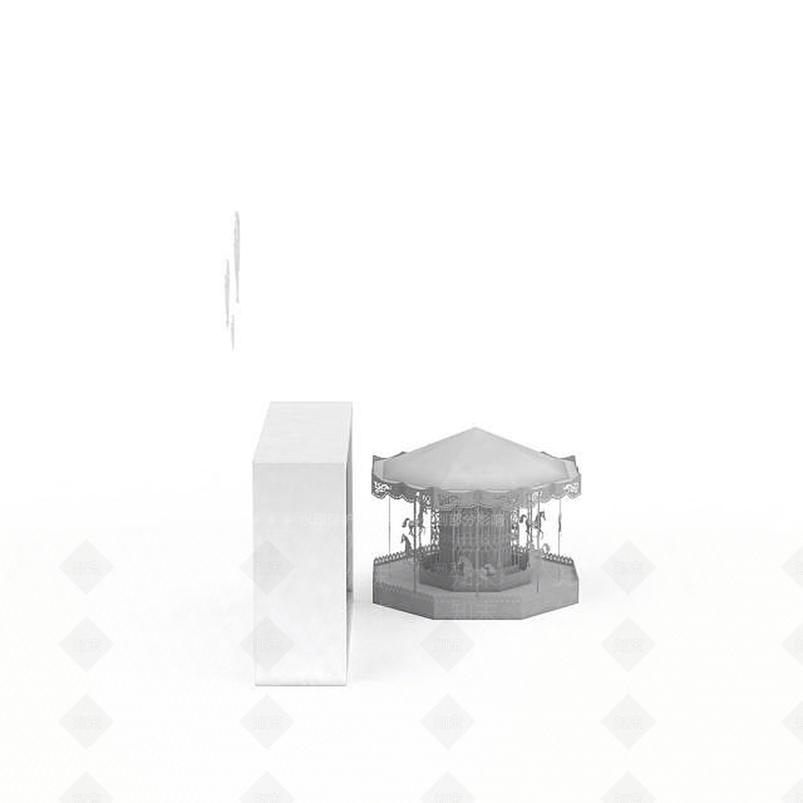 现代儿童旋转木马3D模型下载【ID:1199318709】
