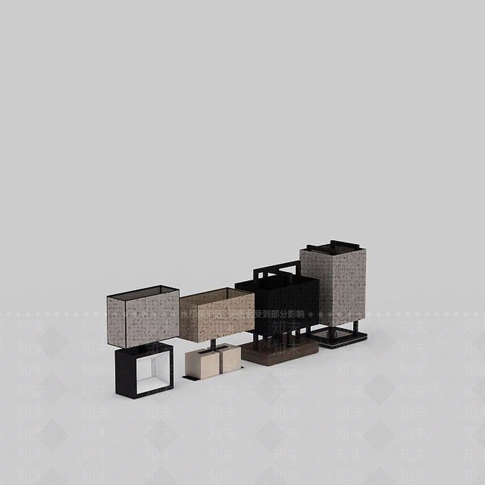 中式台灯3D模型下载【ID:1199320351】