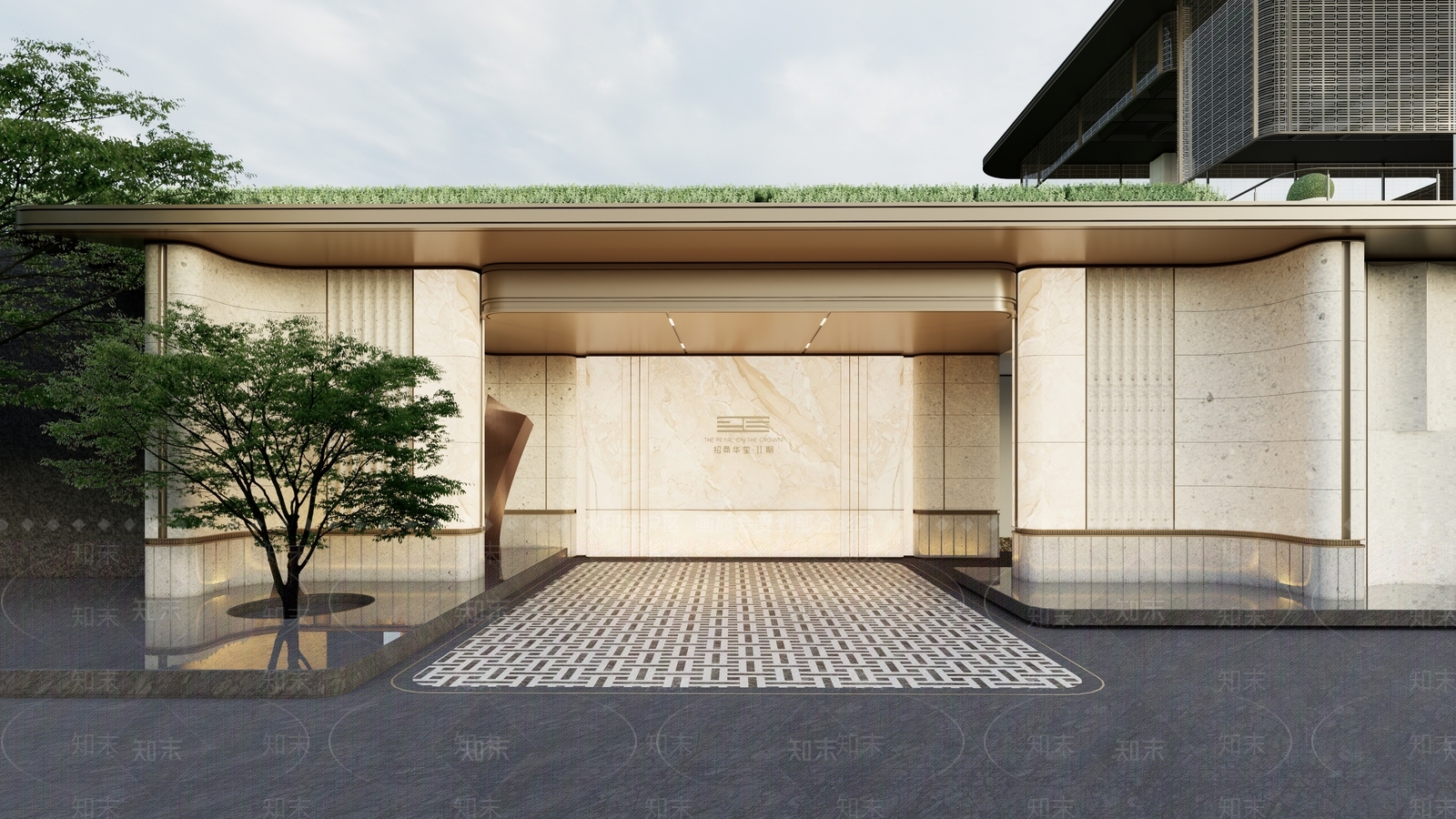 简约轻奢入口大门SU模型下载【ID:1199320882】