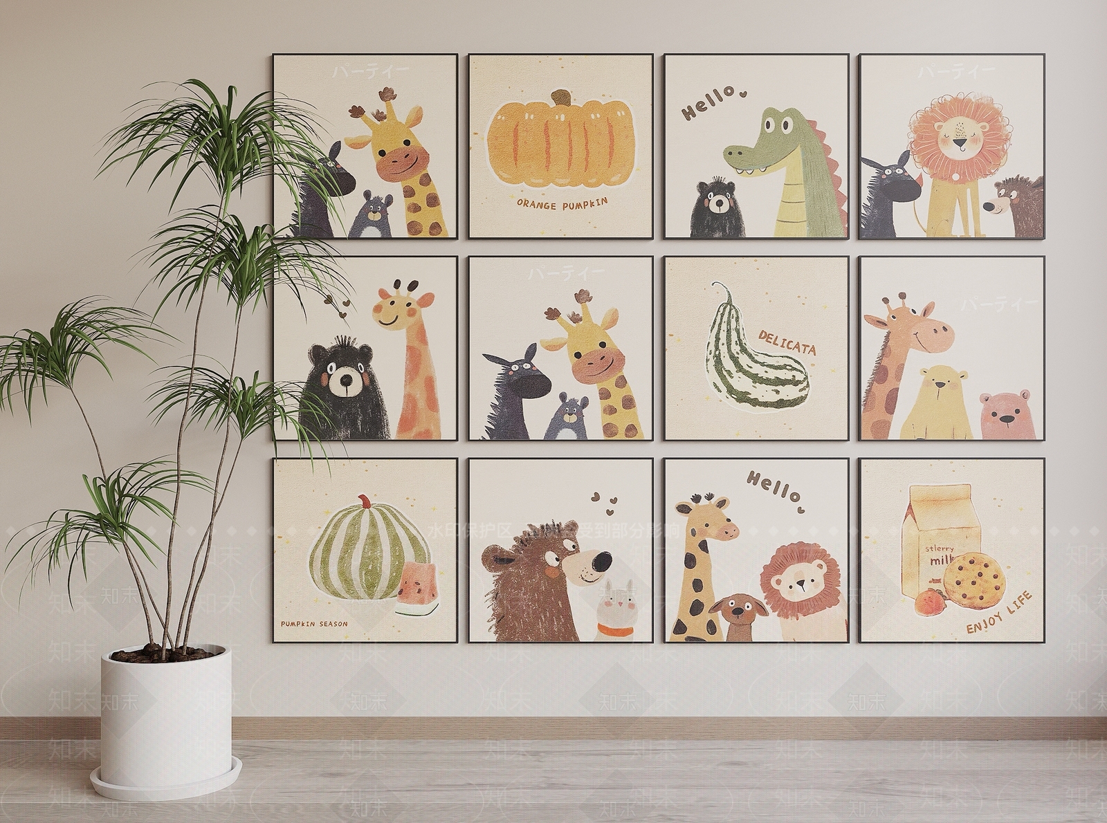 现代儿童挂画SU模型下载【ID:1199325670】