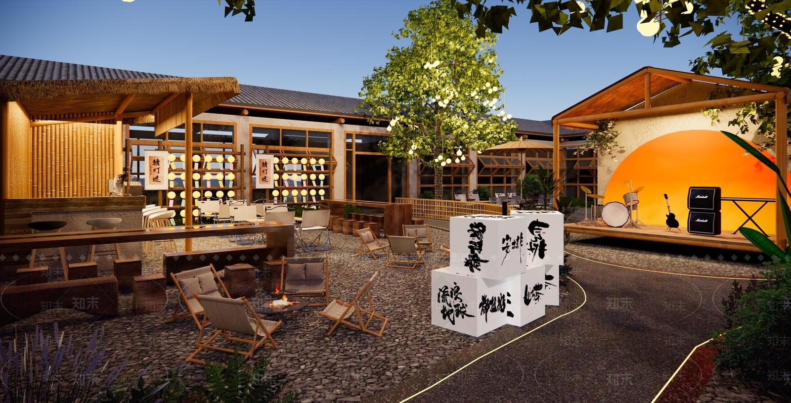 现代乡村庭院SU模型下载【ID:1199327407】