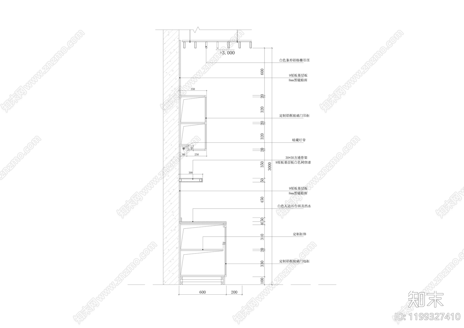 柜体节点cad施工图下载【ID:1199327410】