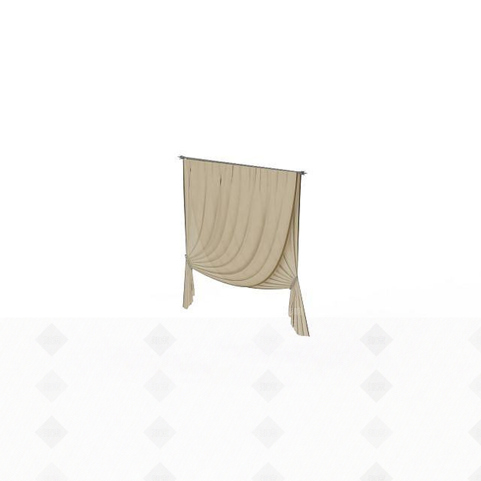 现代室内窗帘3D模型下载【ID:1199328344】