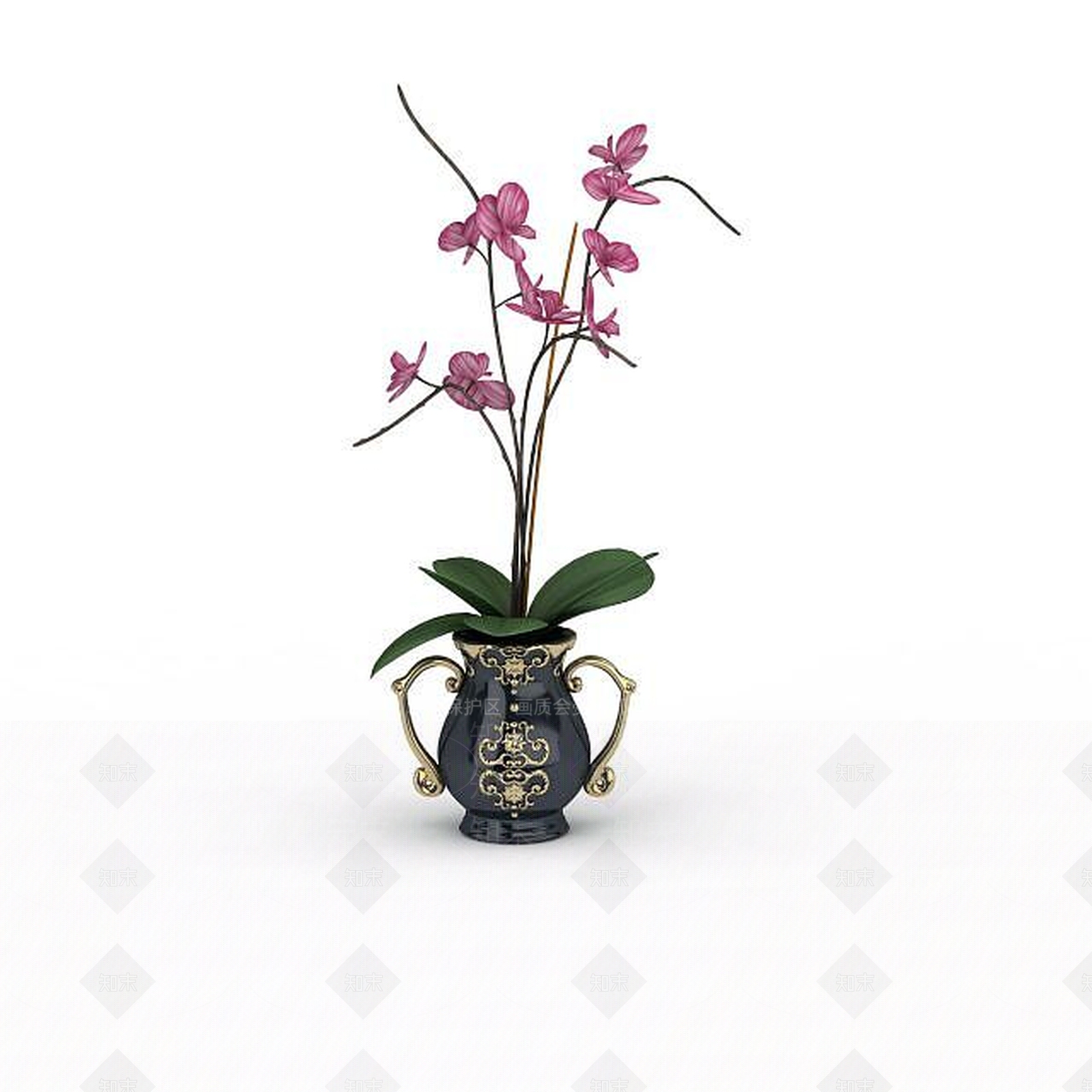 现代室内装饰花3D模型下载【ID:1199329035】