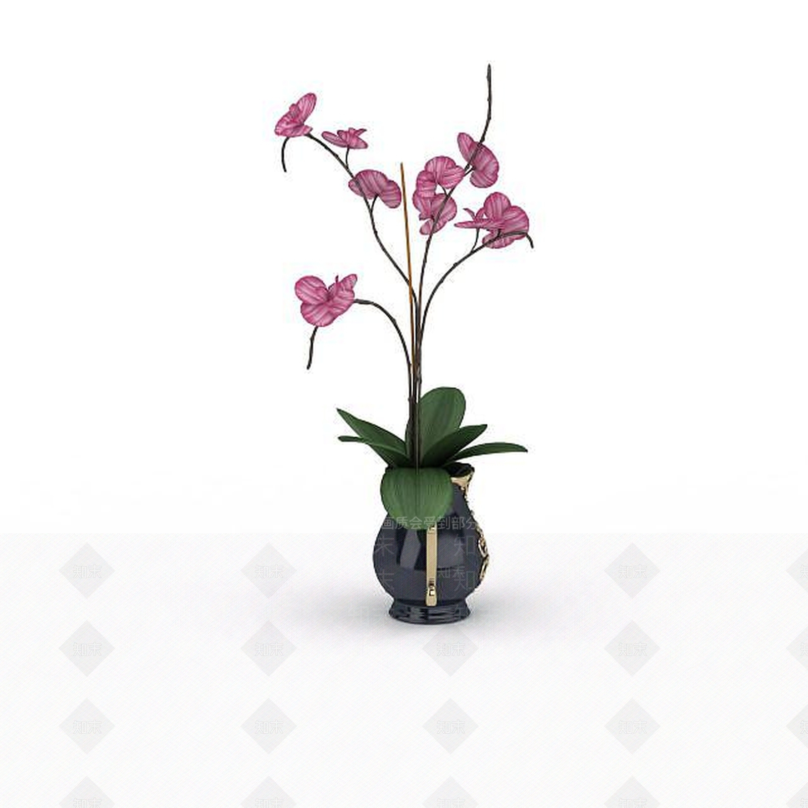 现代室内装饰花3D模型下载【ID:1199329035】