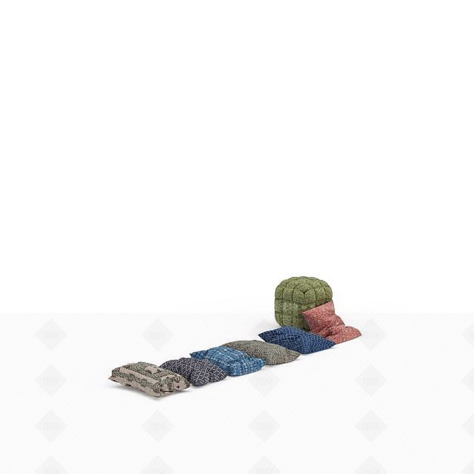 现代布艺抱枕3D模型下载【ID:1199331118】