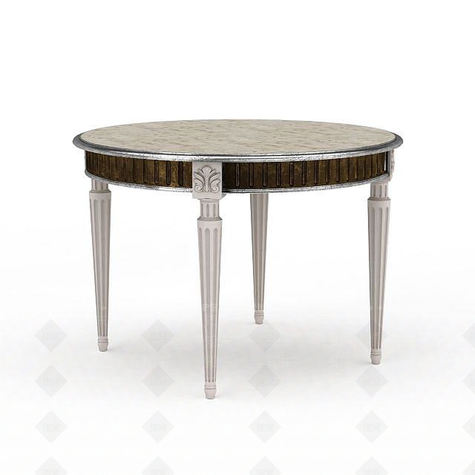 现代圆形餐桌3D模型下载【ID:1199331750】