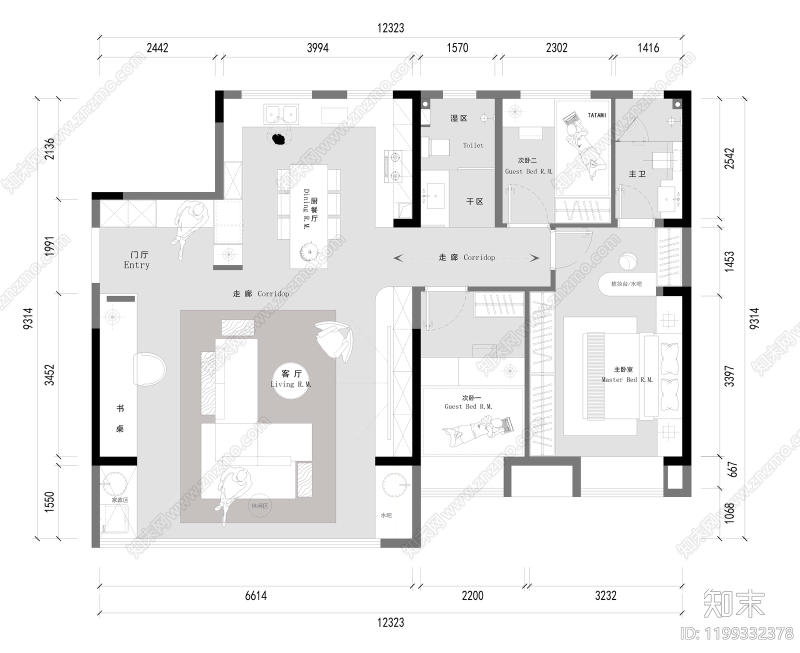 现代家装图库施工图下载【ID:1199332378】