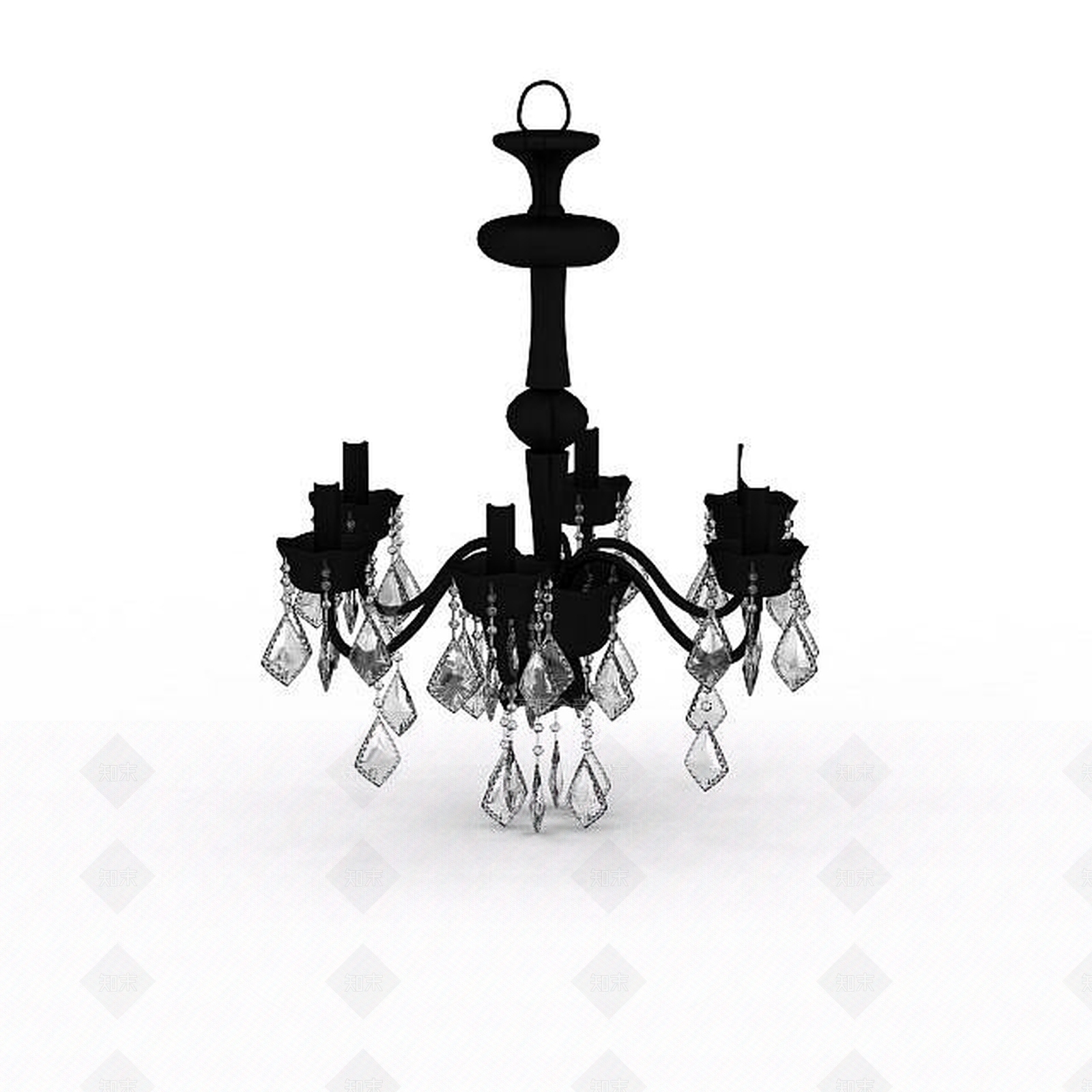 现代客厅水晶吊灯3D模型下载【ID:1199332168】