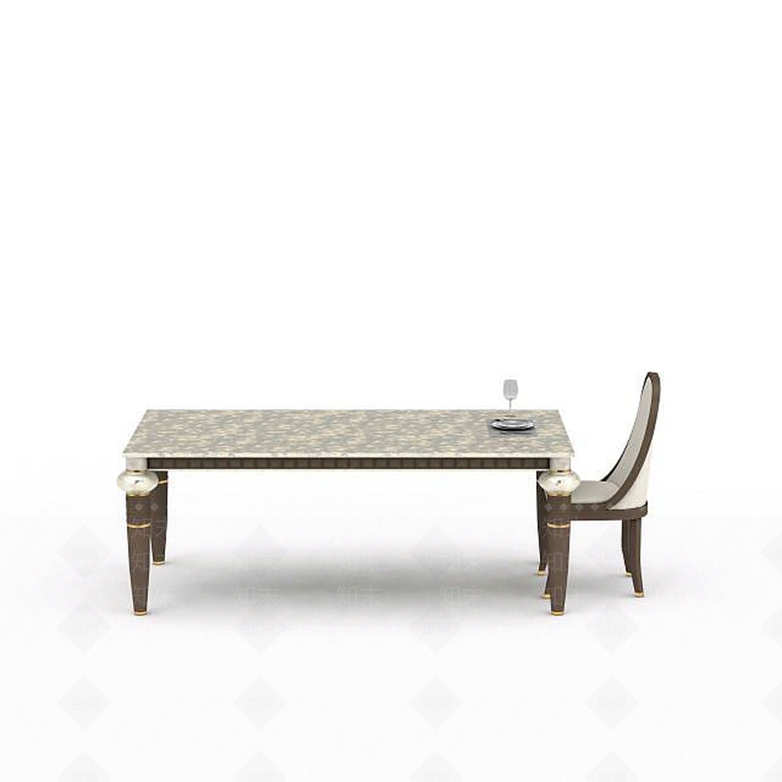 欧式古典欧式餐厅桌椅3D模型下载【ID:1199333049】