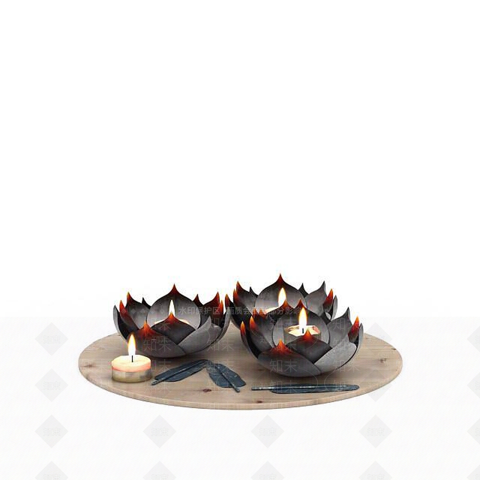 现代蜡烛3D模型下载【ID:1199334673】