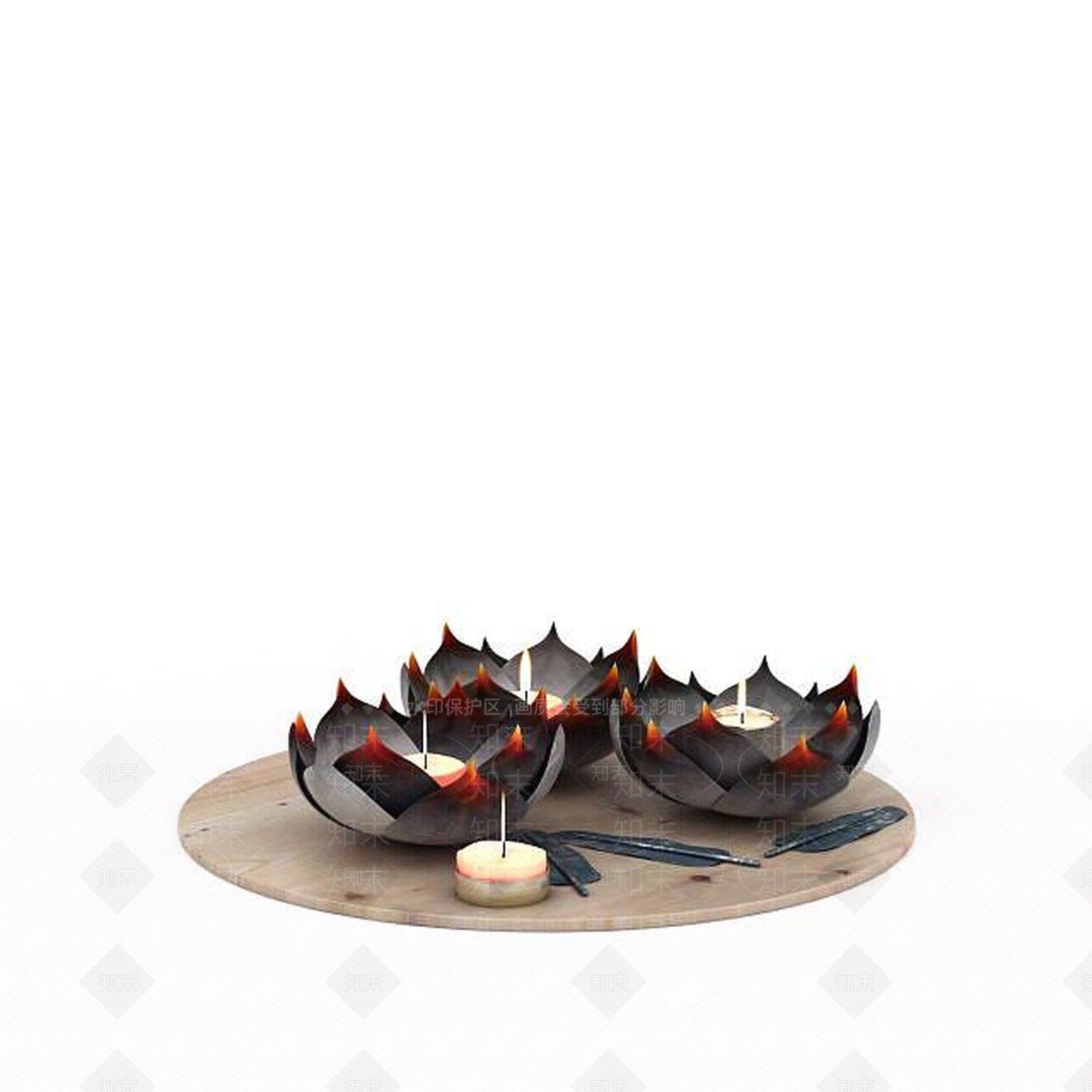 现代蜡烛3D模型下载【ID:1199334673】