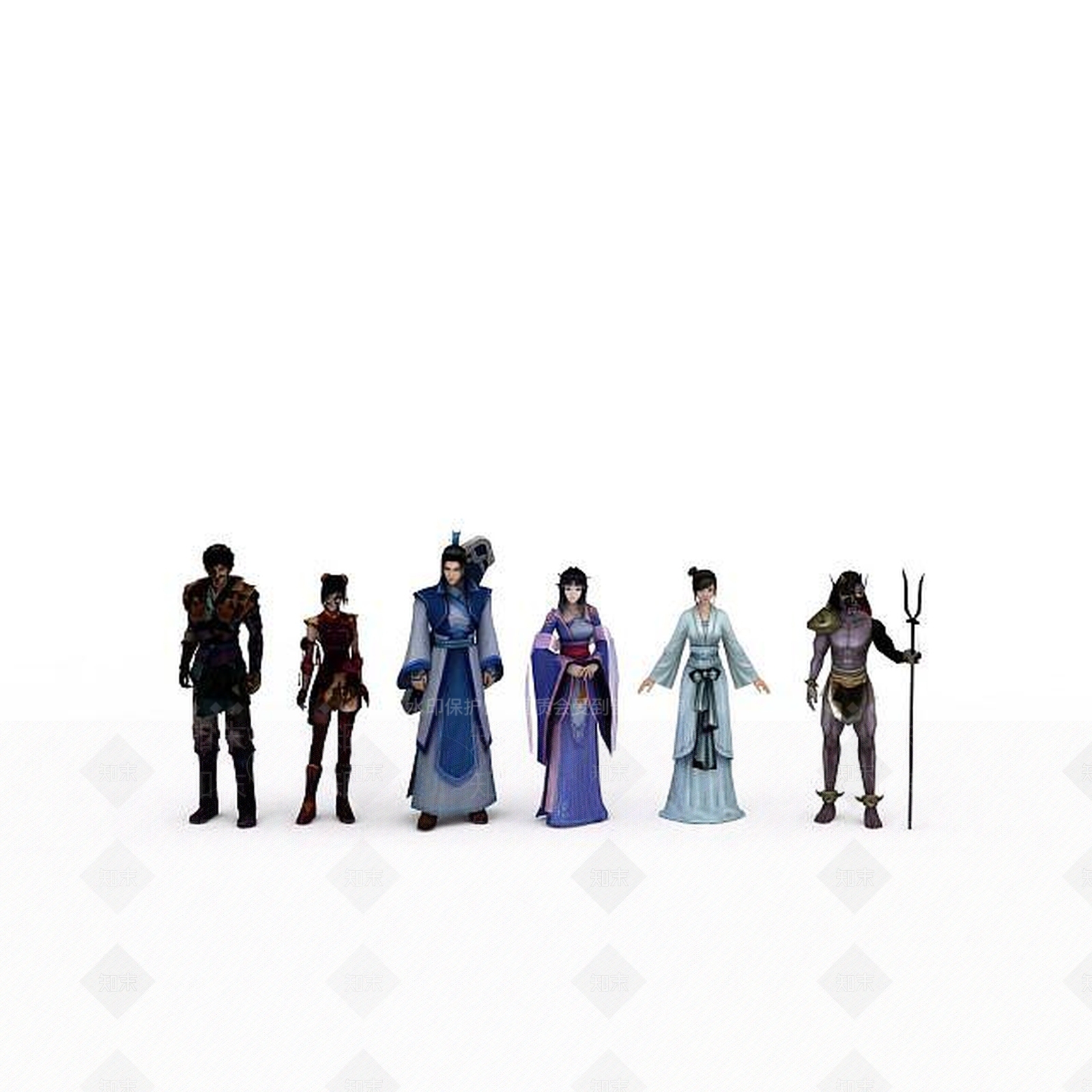 现代仙剑四全套主角人物3D模型下载【ID:1199334832】