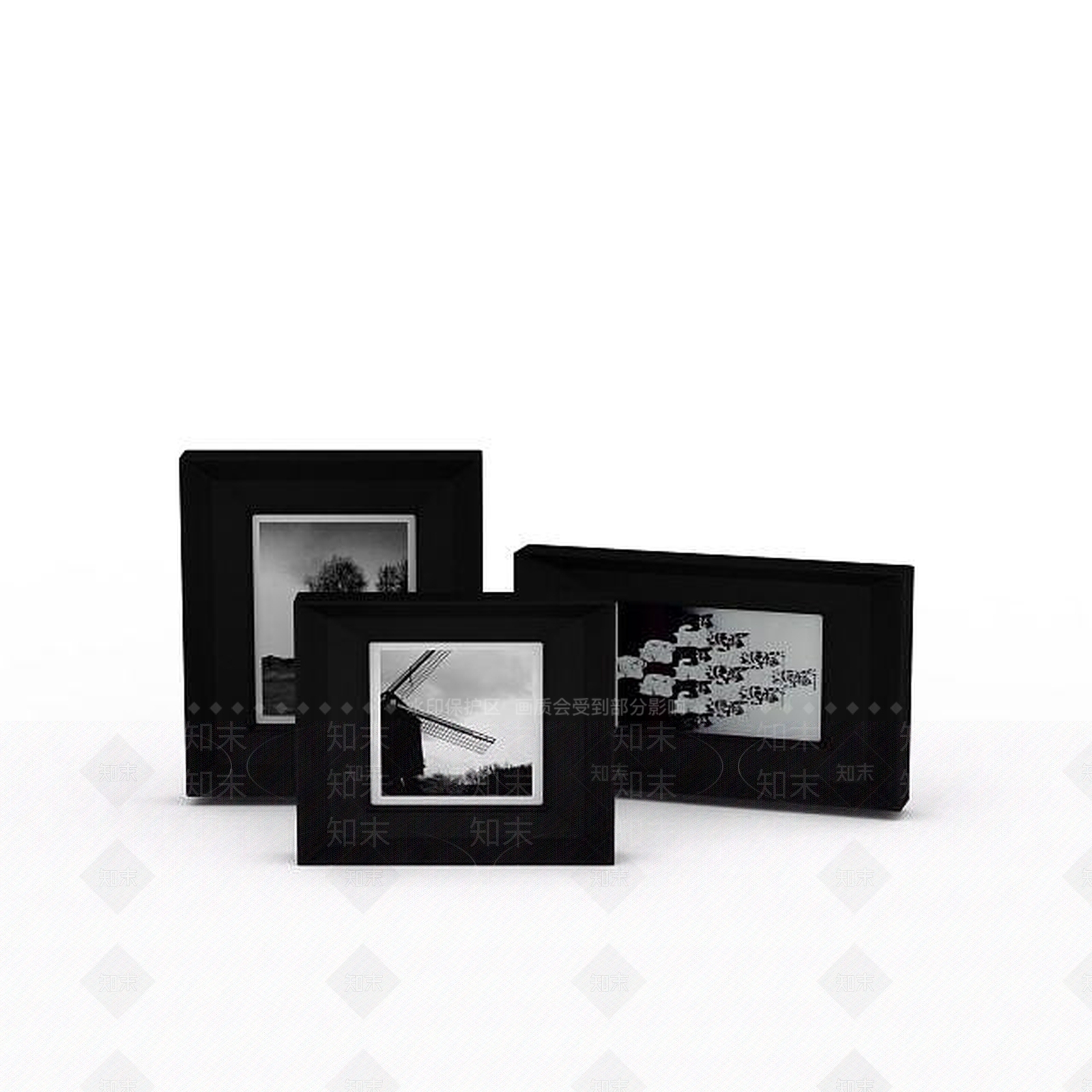 现代桌面相框摆件3D模型下载【ID:1199335343】