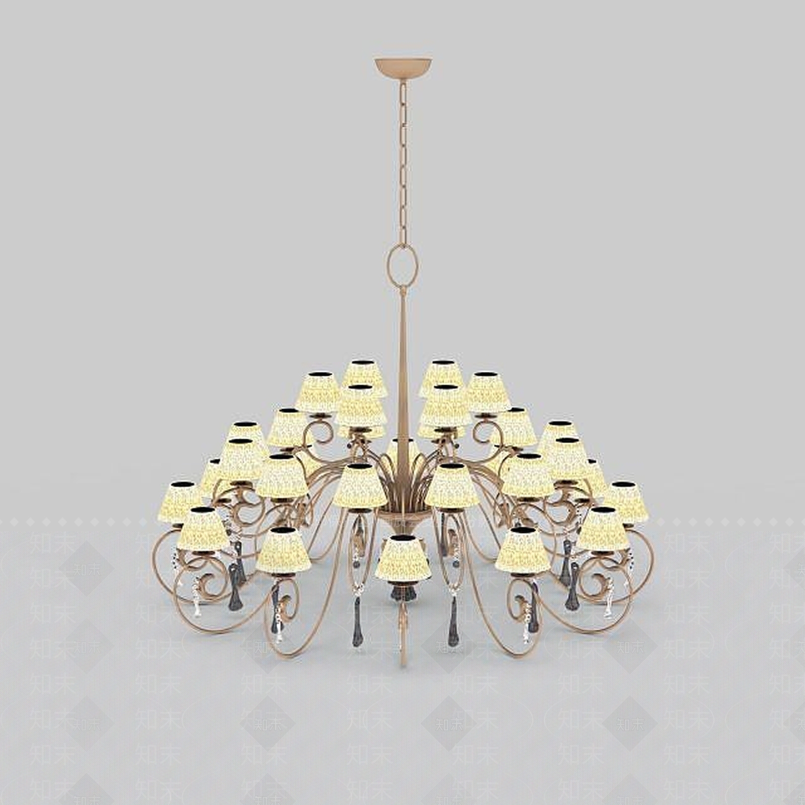 现代展厅豪华吊灯3D模型下载【ID:1199336760】