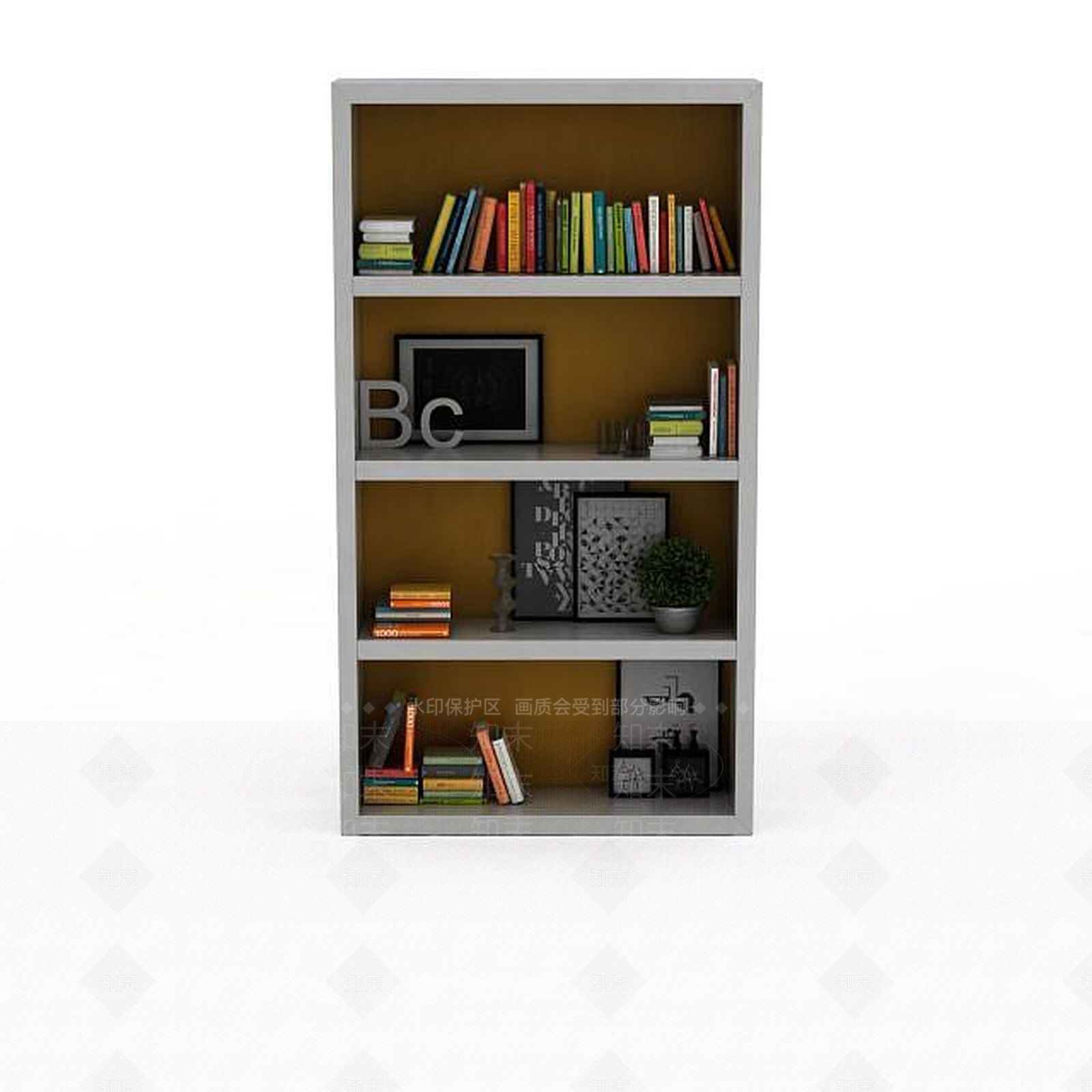 现代隔板书架3D模型下载【ID:1199336702】