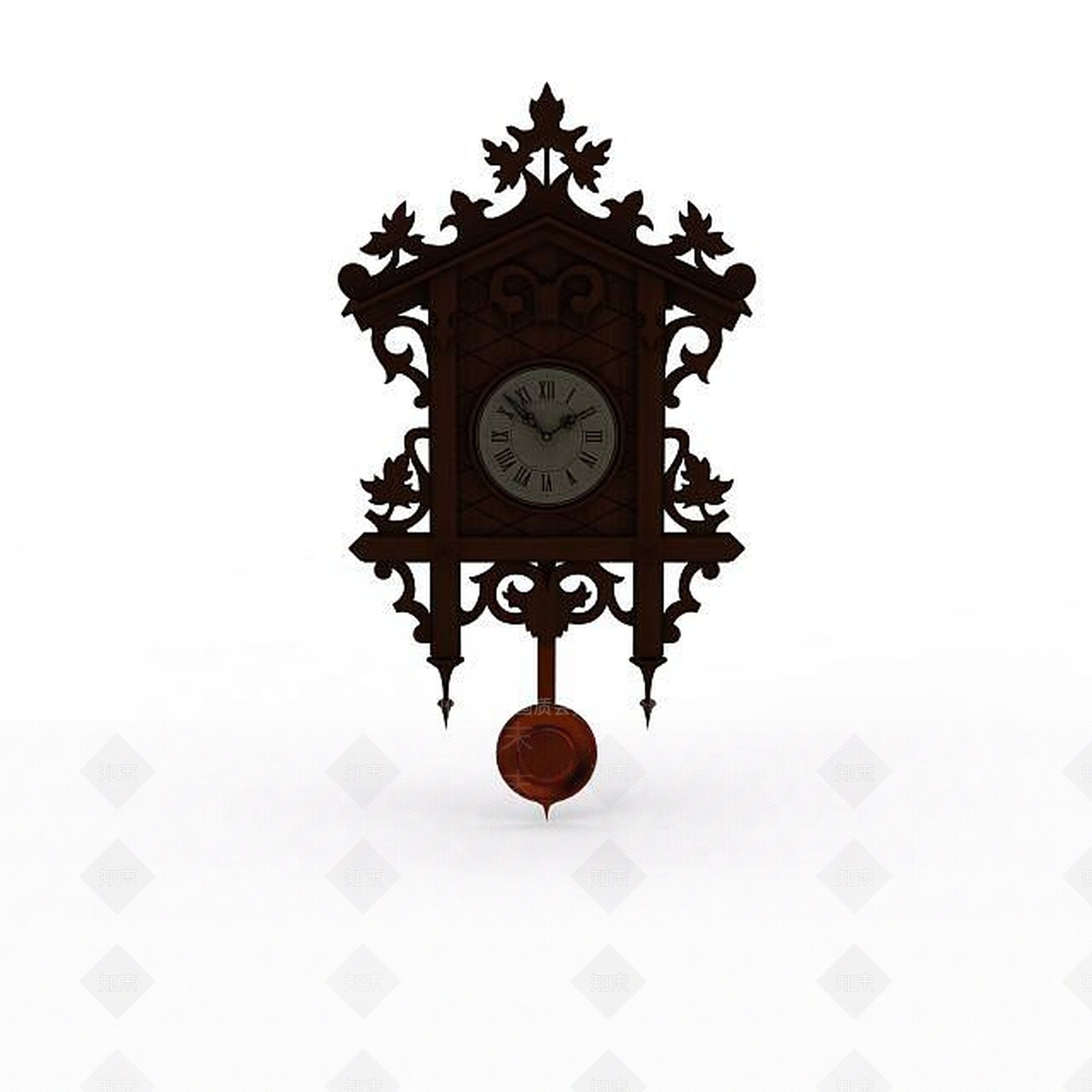 现代机械摆钟3D模型下载【ID:1199336836】
