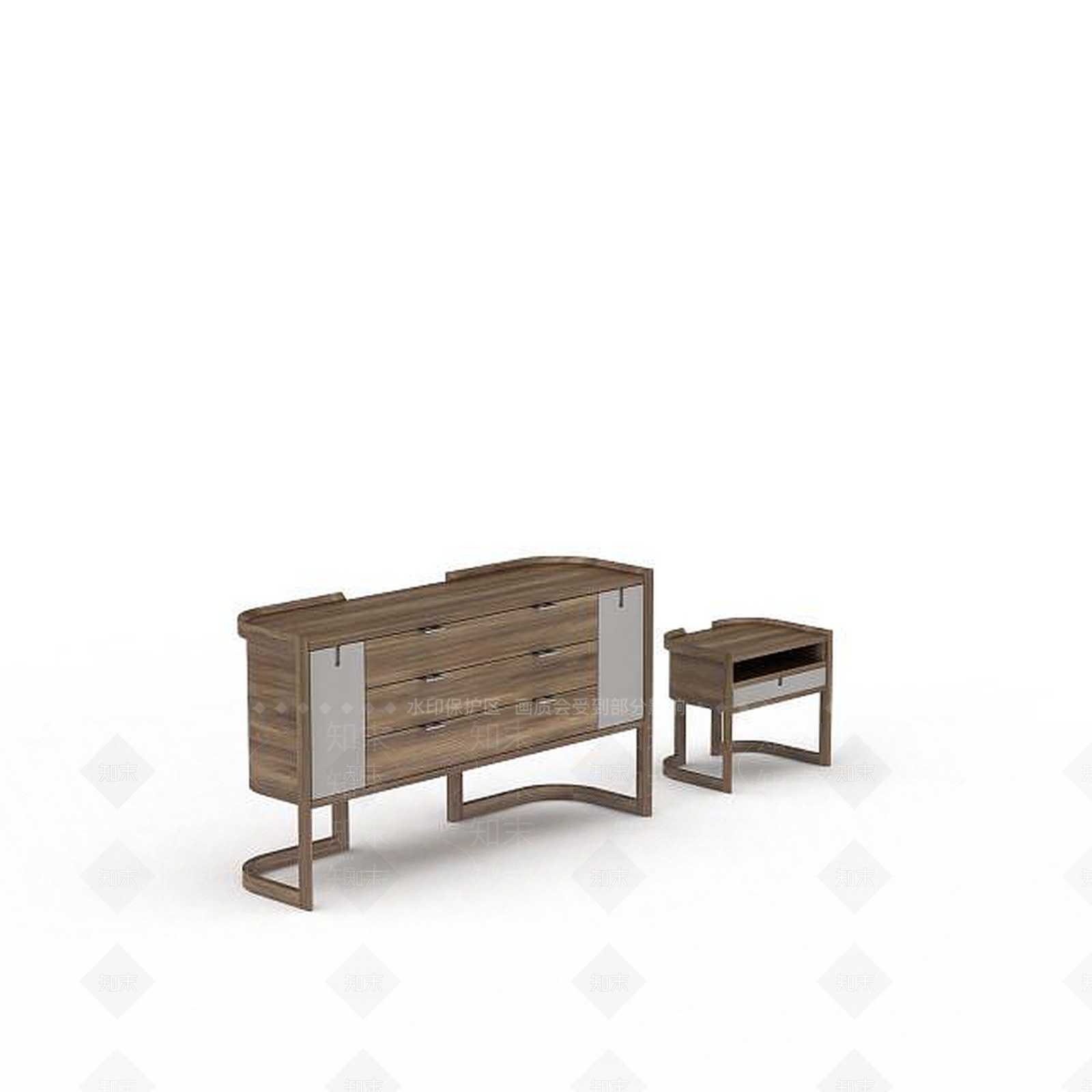现代木质桌子3D模型下载【ID:1199337030】