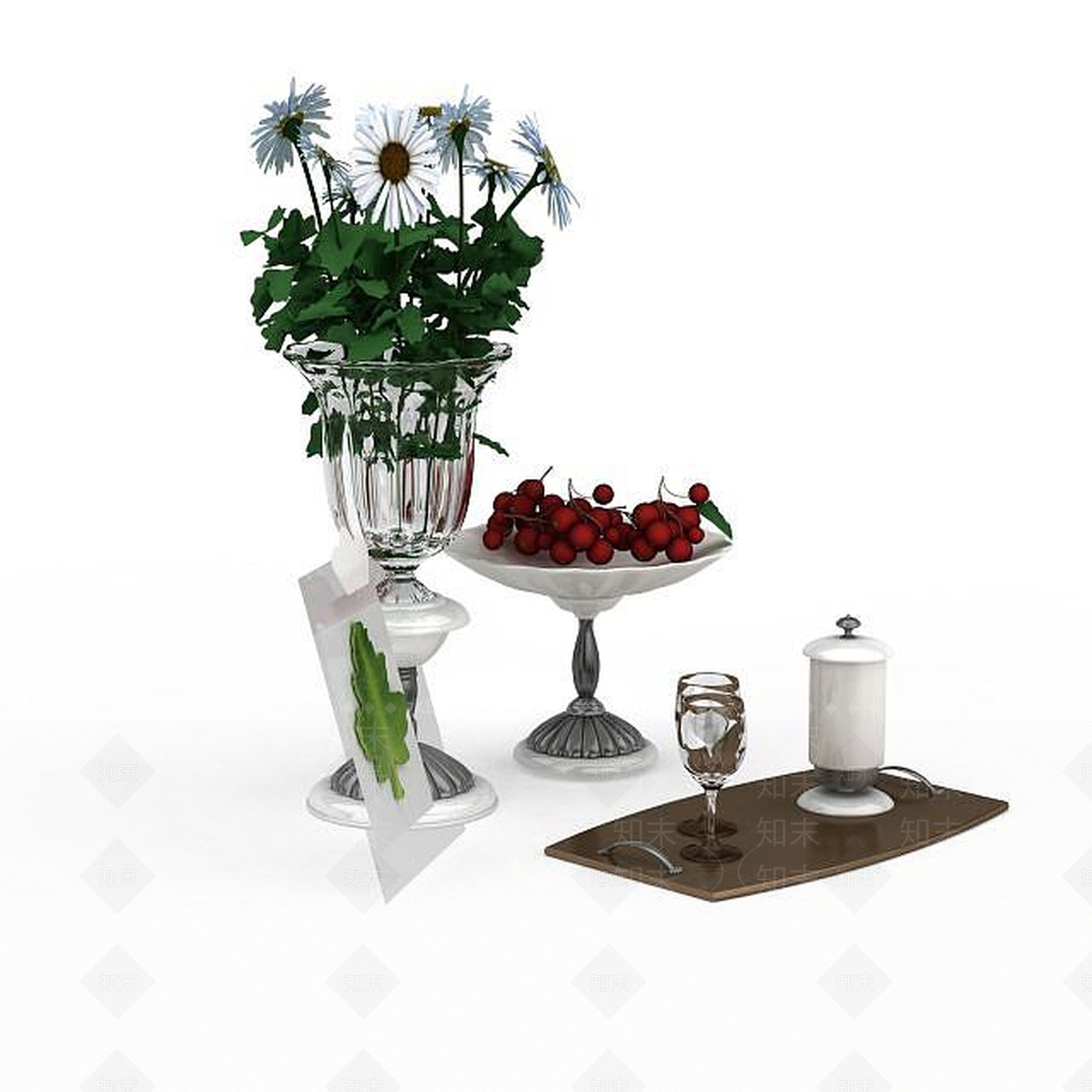 现代餐桌陈设品3D模型下载【ID:1199337014】