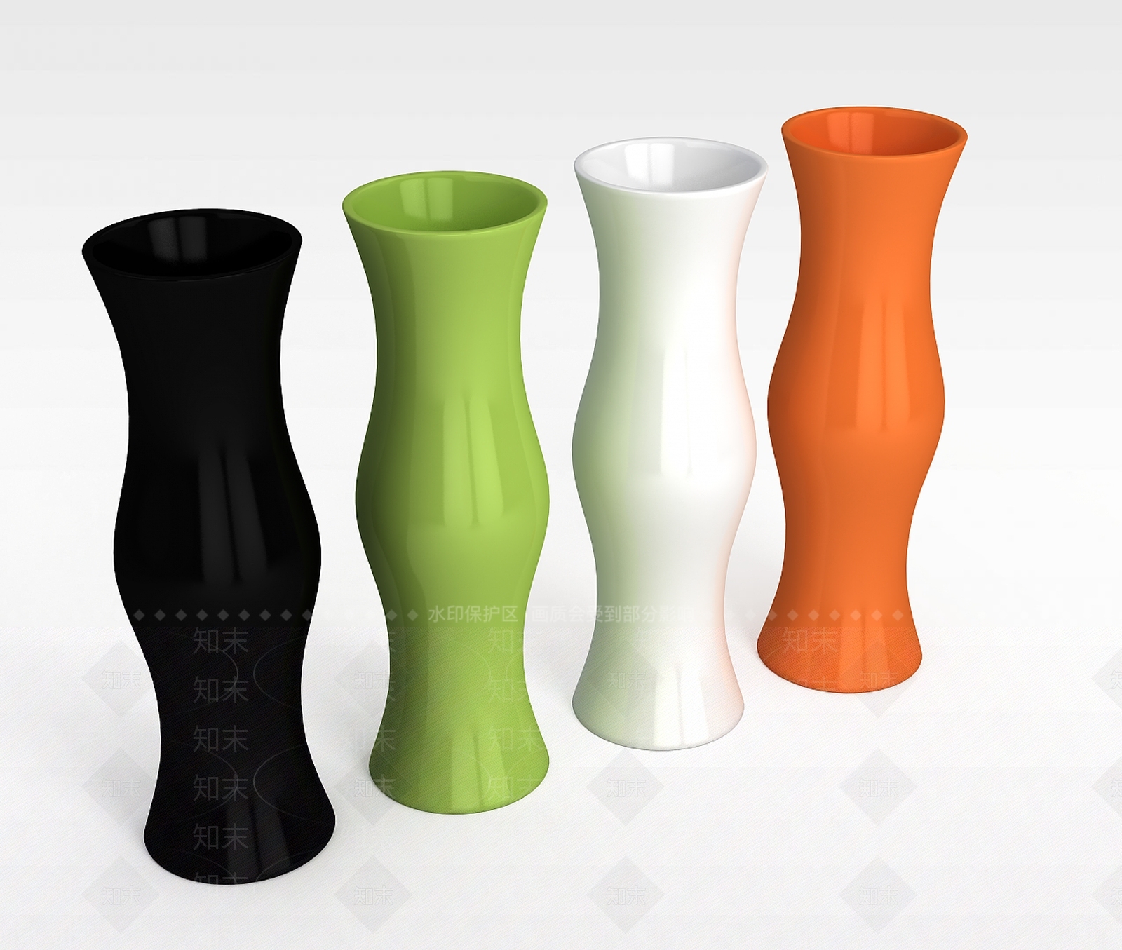 现代陶瓷花樽3D模型下载【ID:1199337079】