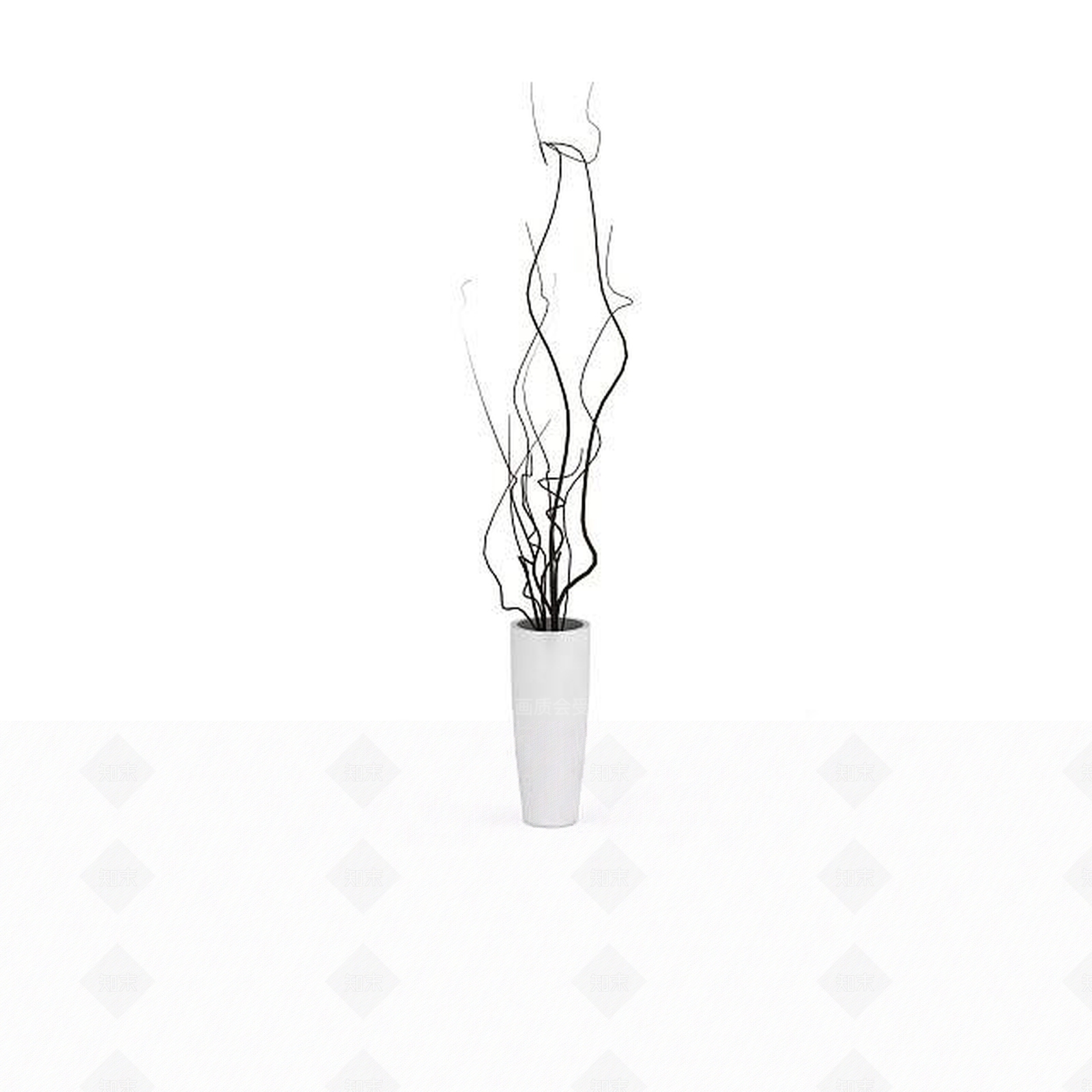 现代白色陶瓷花瓶3D模型下载【ID:1199337148】