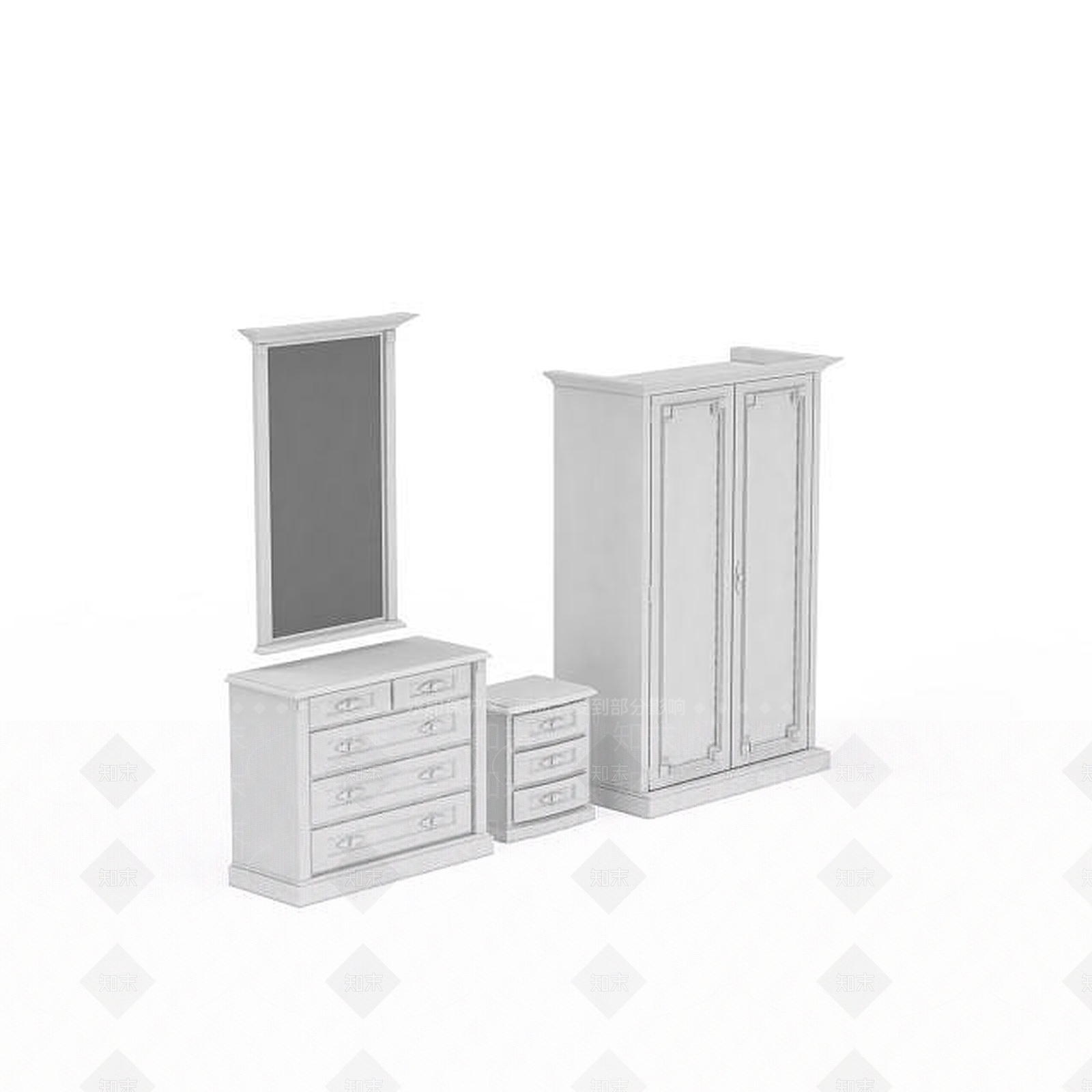 现代木质柜子3D模型下载【ID:1199337566】