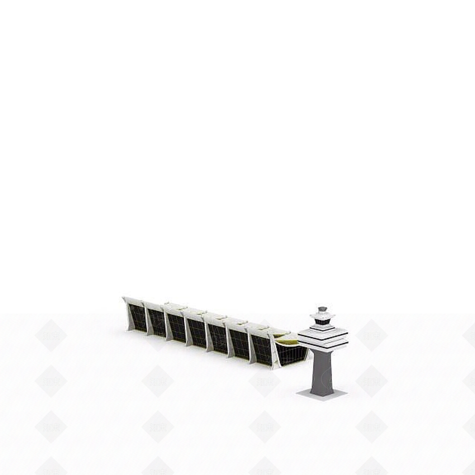 现代室外休息椅3D模型下载【ID:1199337807】