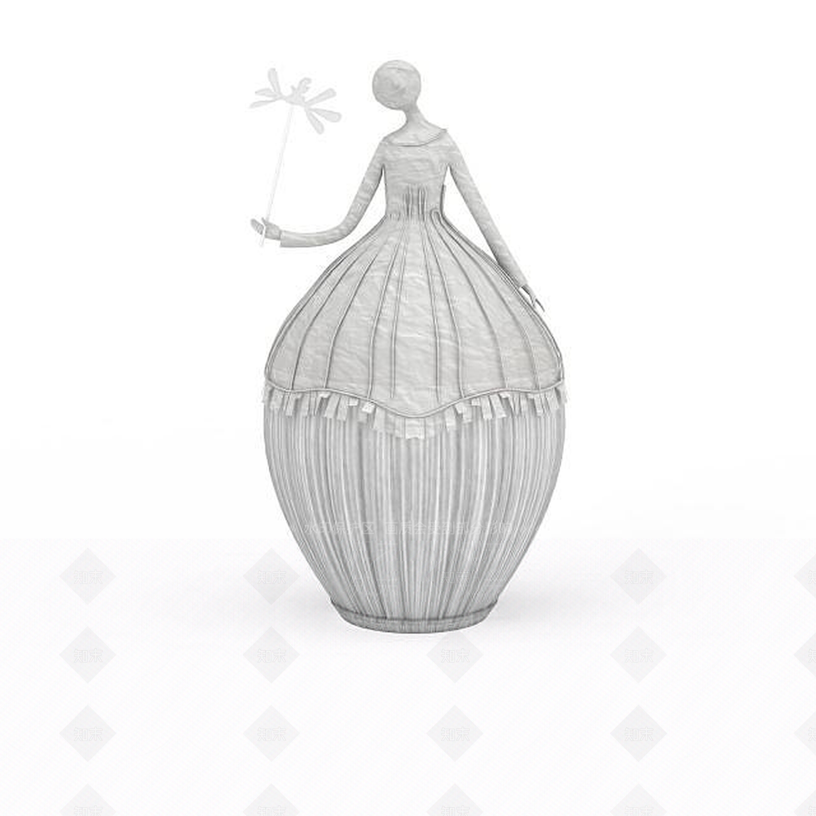 现代艺术雕像摆件3D模型下载【ID:1199337911】