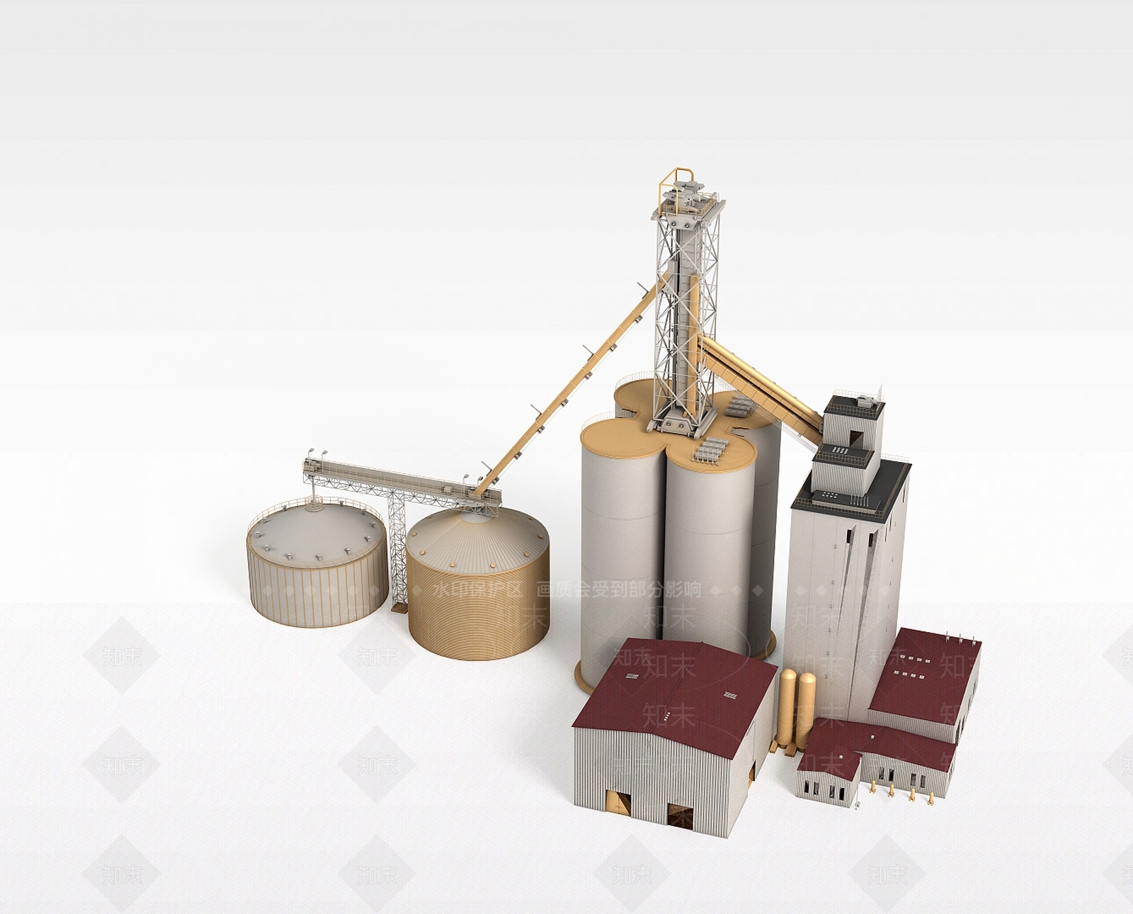 现代工业建筑3D模型下载【ID:1199337989】