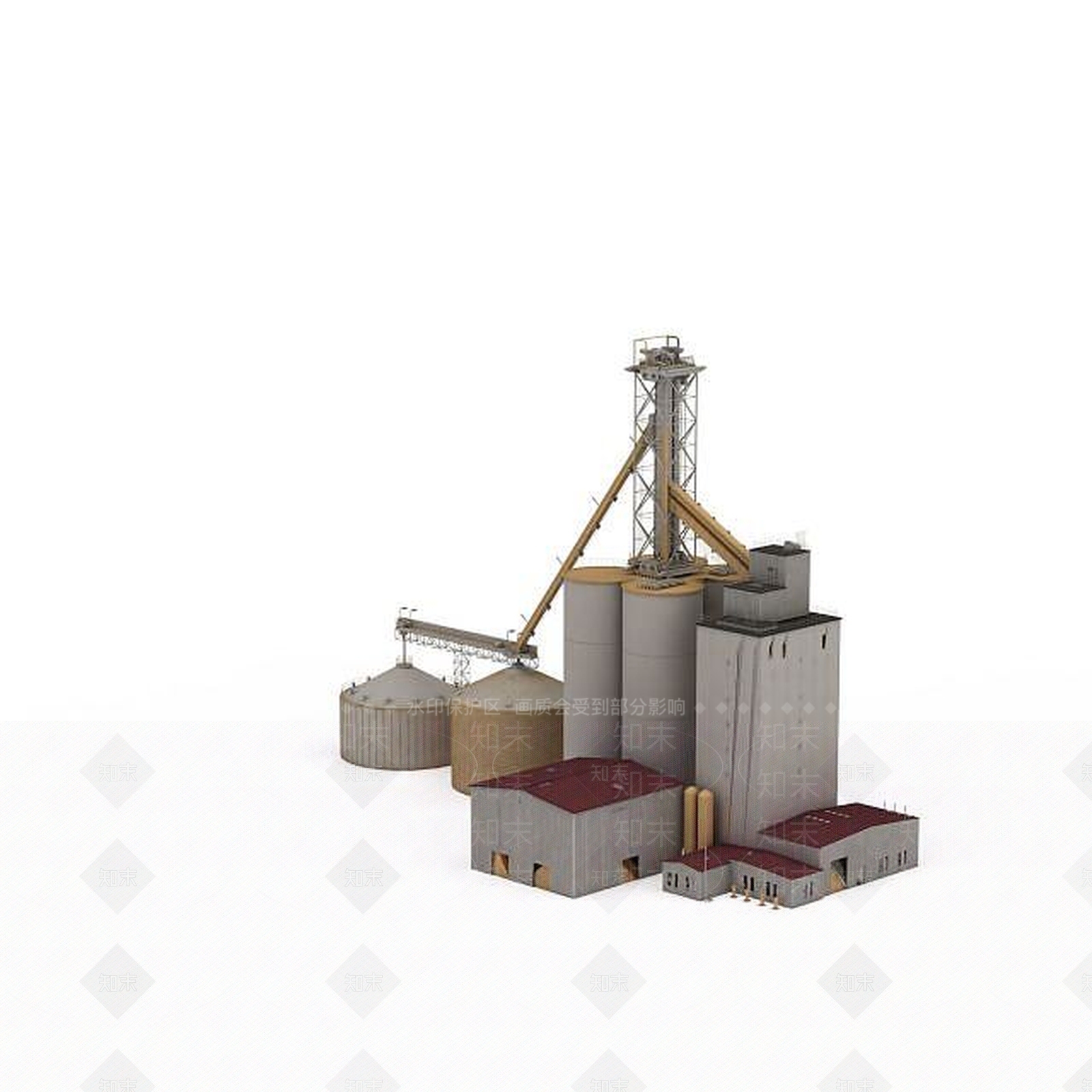 现代工业建筑3D模型下载【ID:1199337989】