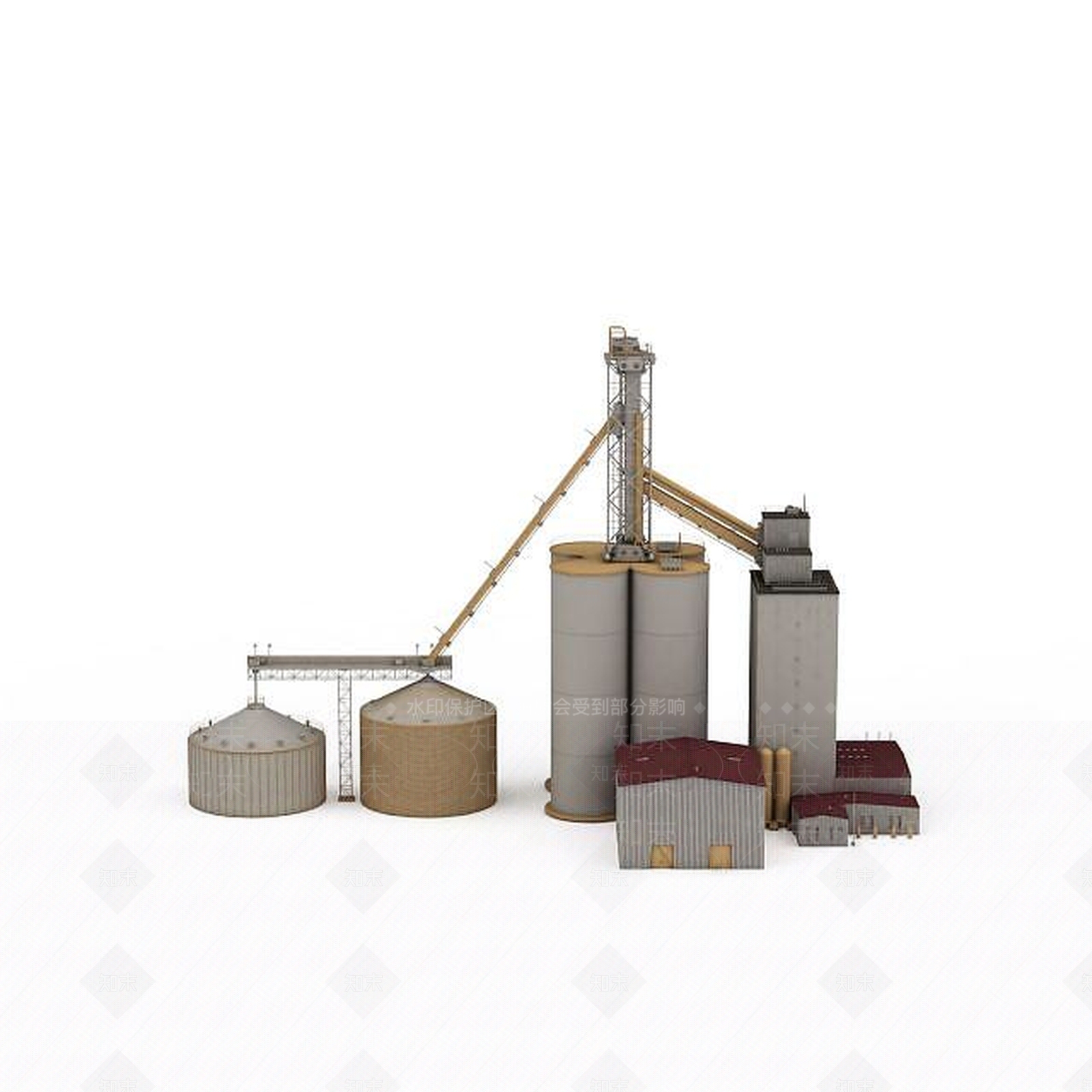 现代工业建筑3D模型下载【ID:1199337989】