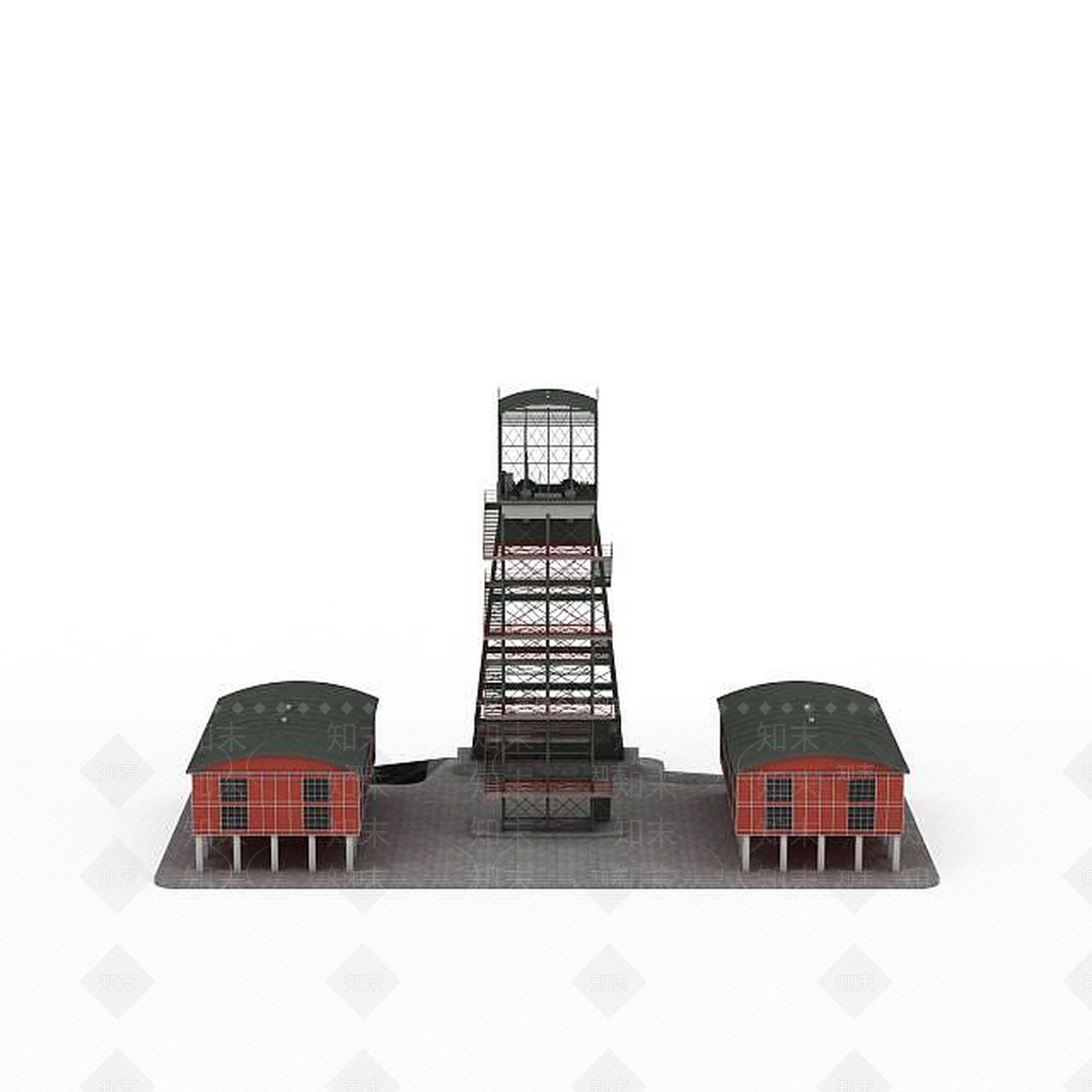 现代工业建筑3D模型下载【ID:1199338013】