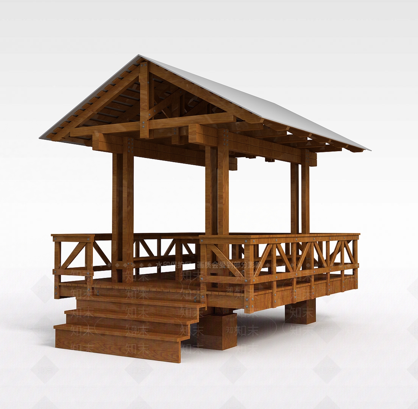 现代室外凉亭3D模型下载【ID:1199338434】