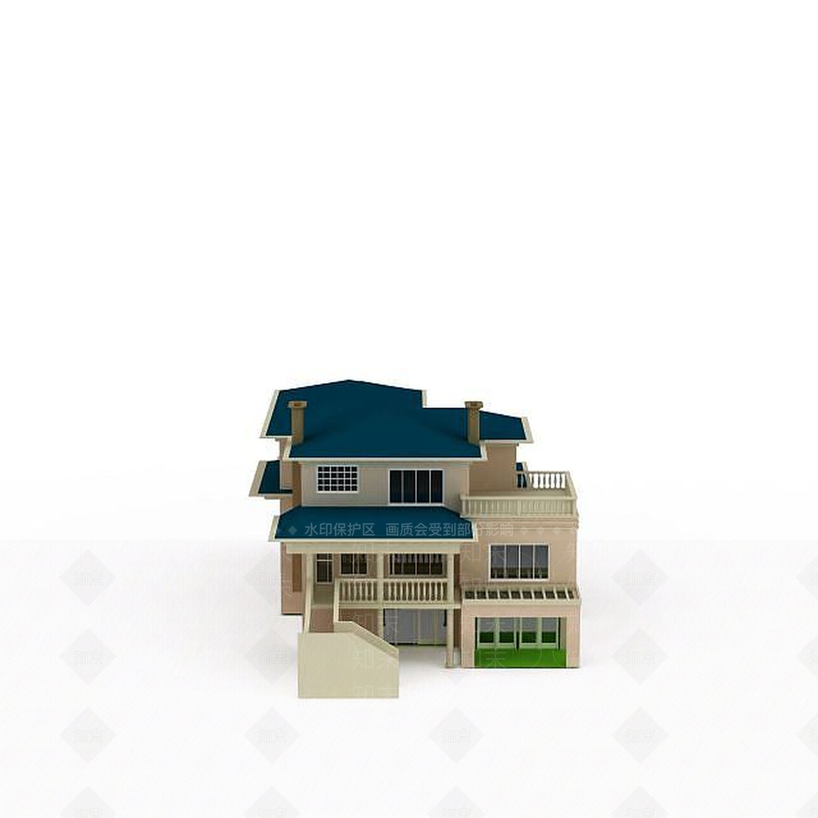 现代别墅3D模型下载【ID:1199338796】