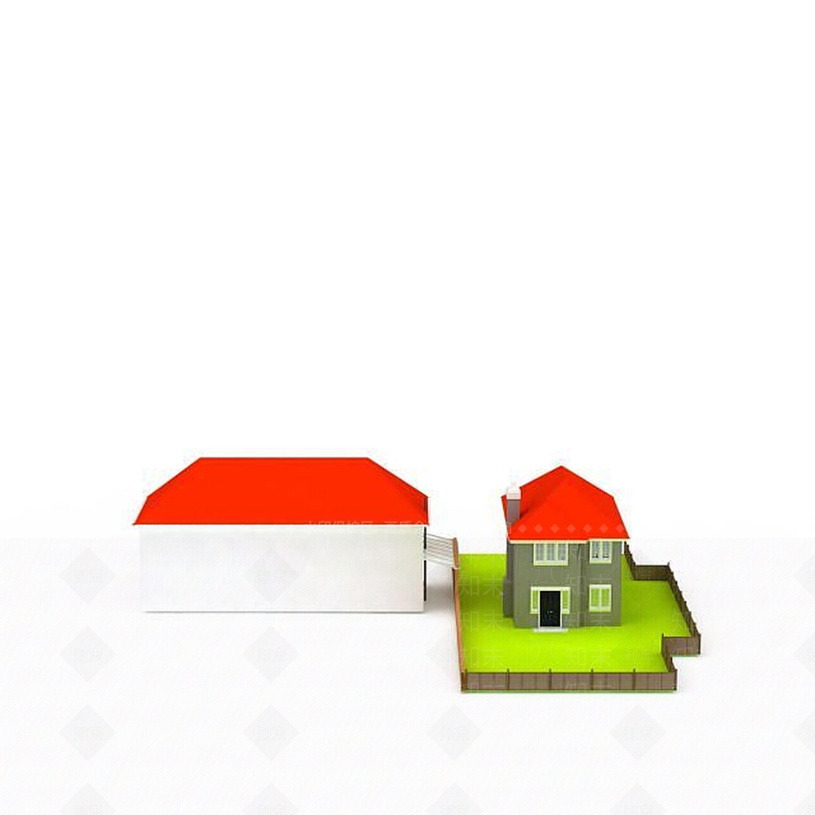 现代双层楼房3D模型下载【ID:1199338738】