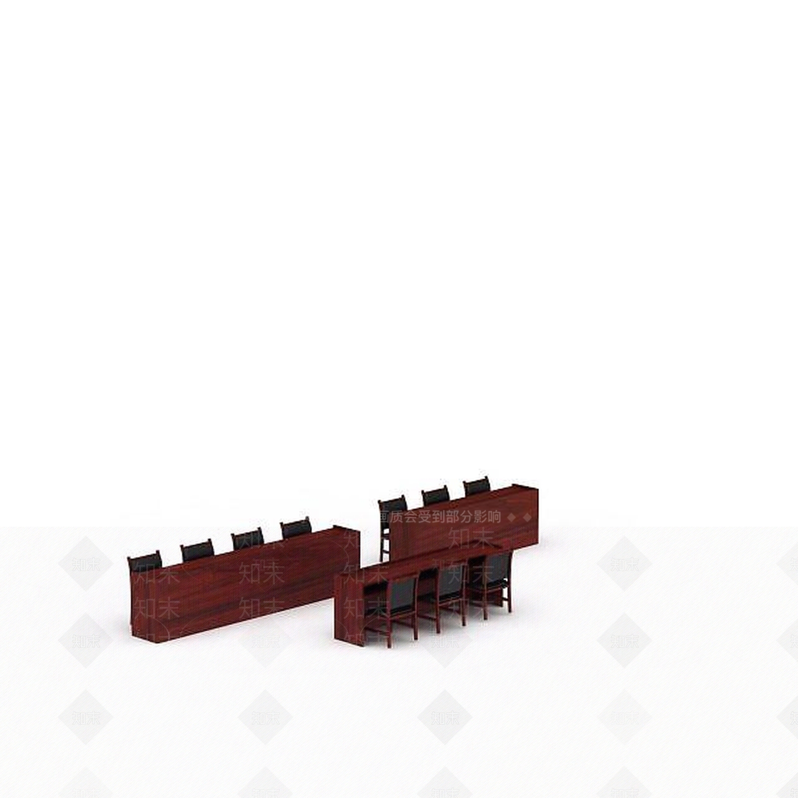 现代会议室桌椅3D模型下载【ID:1199338799】