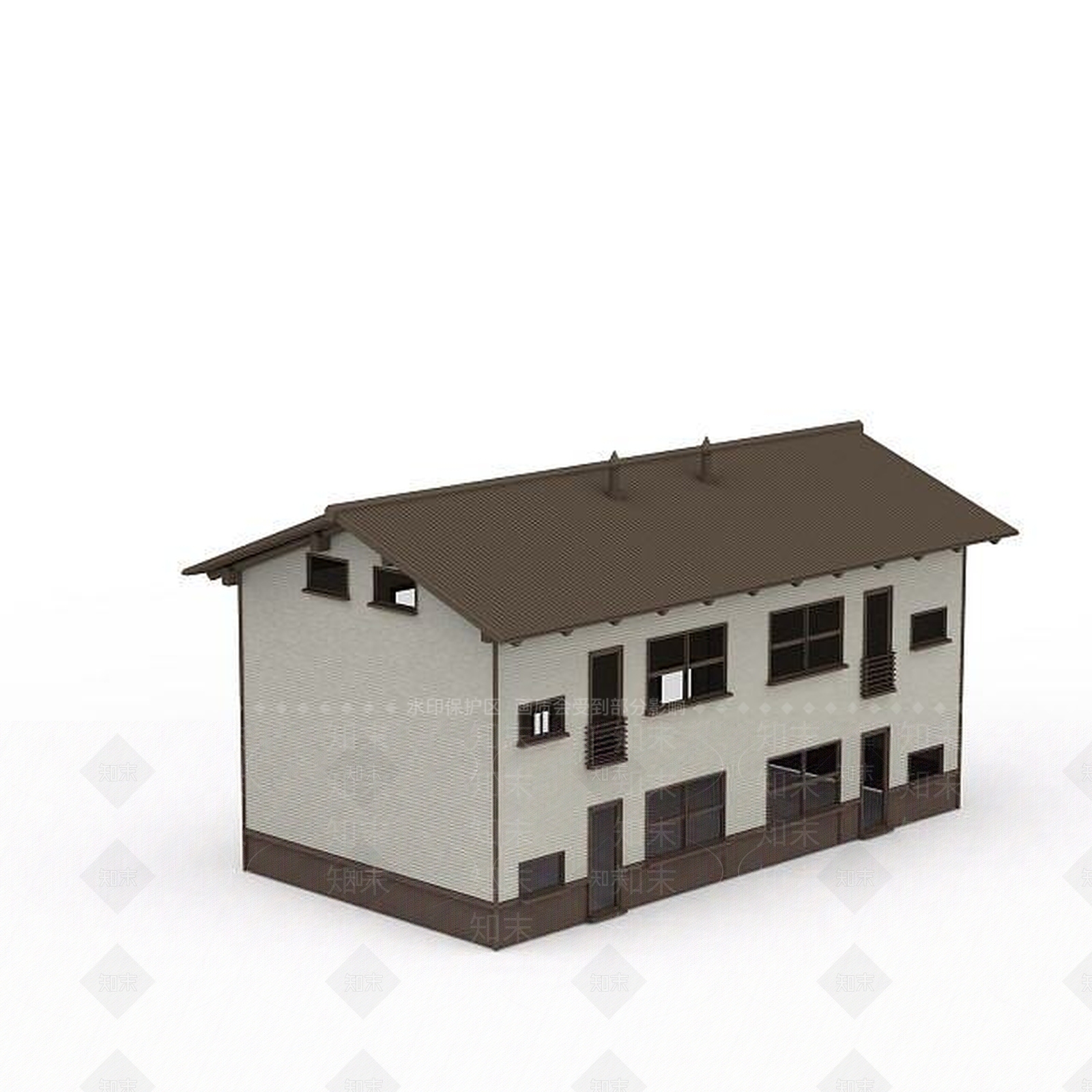 现代二层小楼3D模型下载【ID:1199339005】