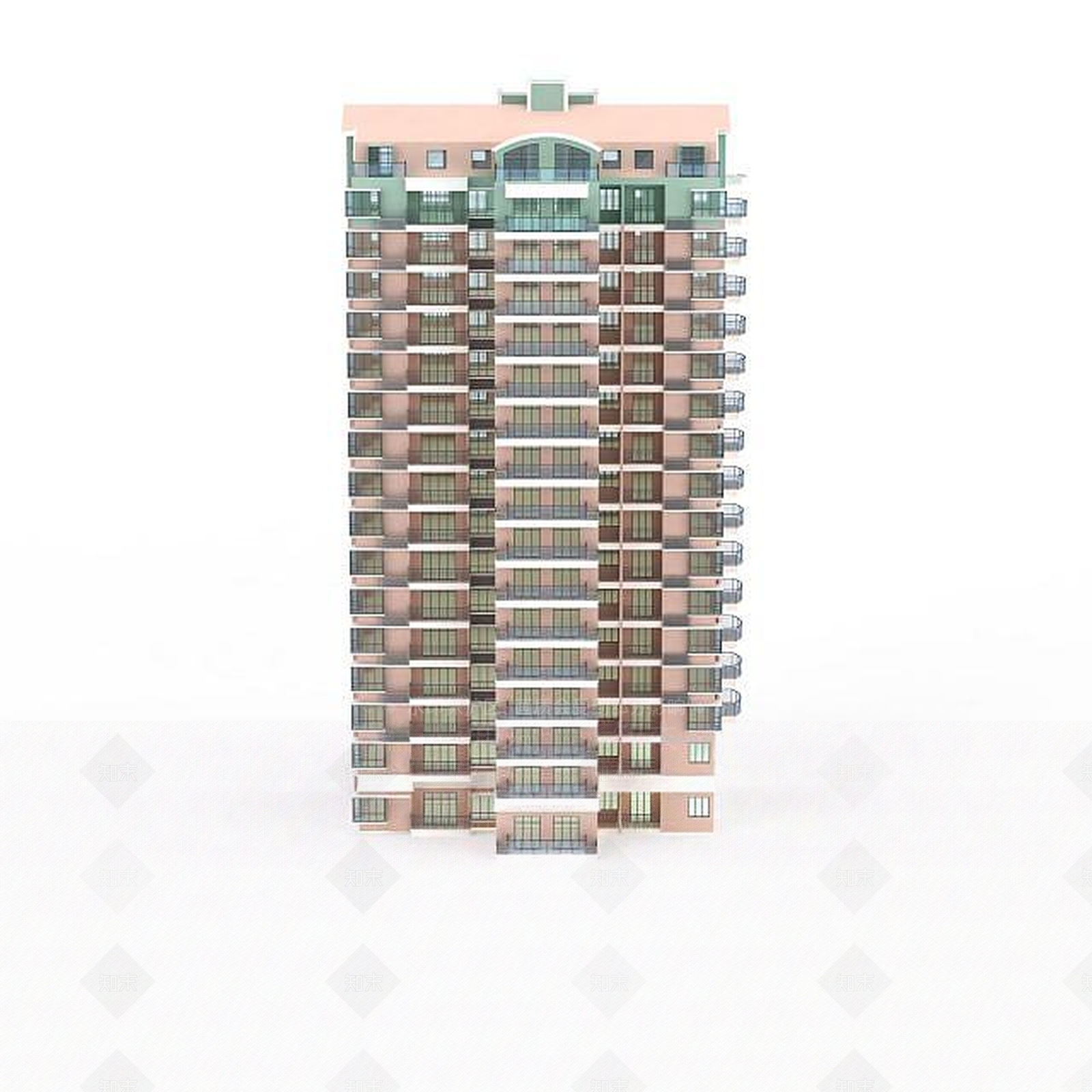 现代高层建筑楼房3D模型下载【ID:1199339419】