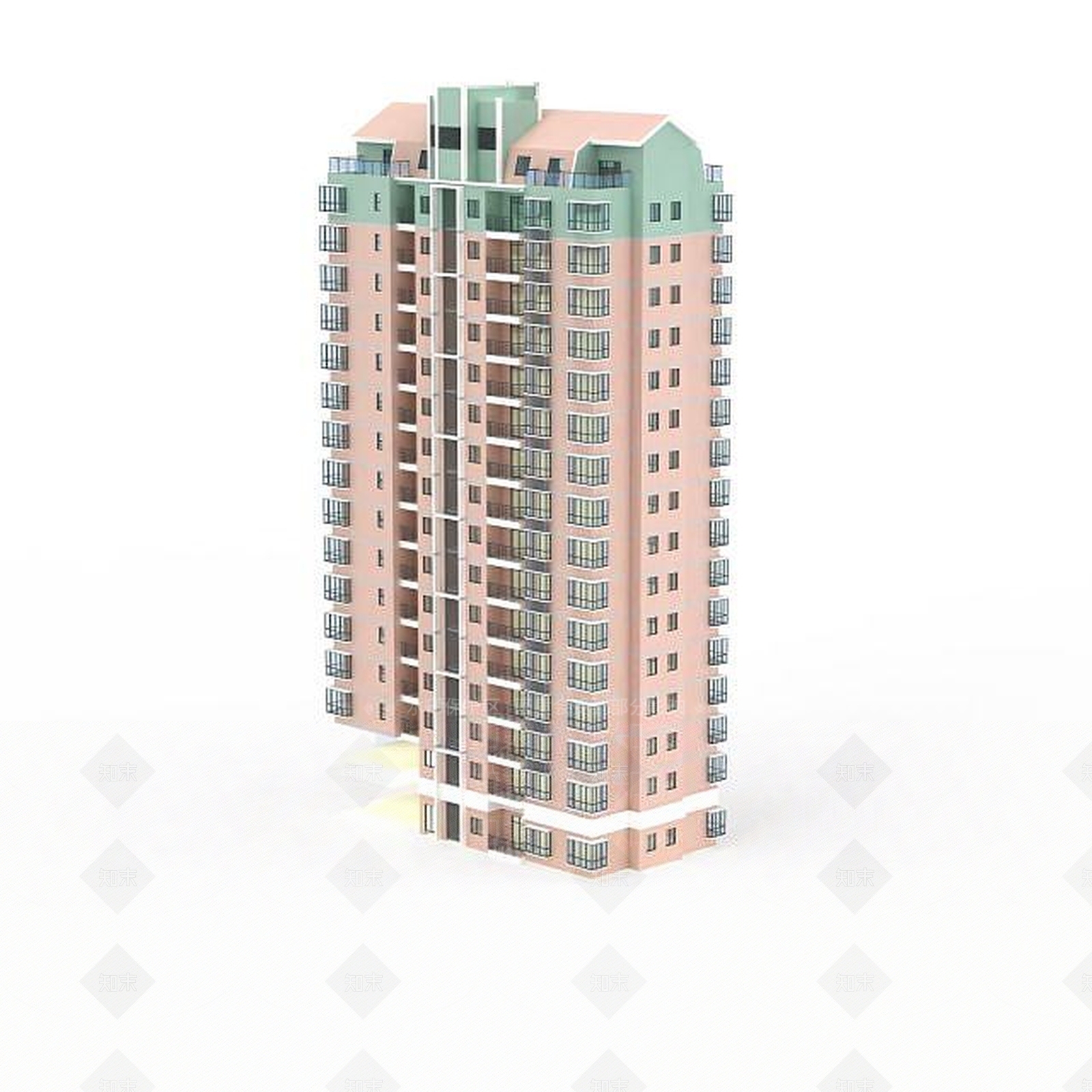 现代高层建筑楼房3D模型下载【ID:1199339419】