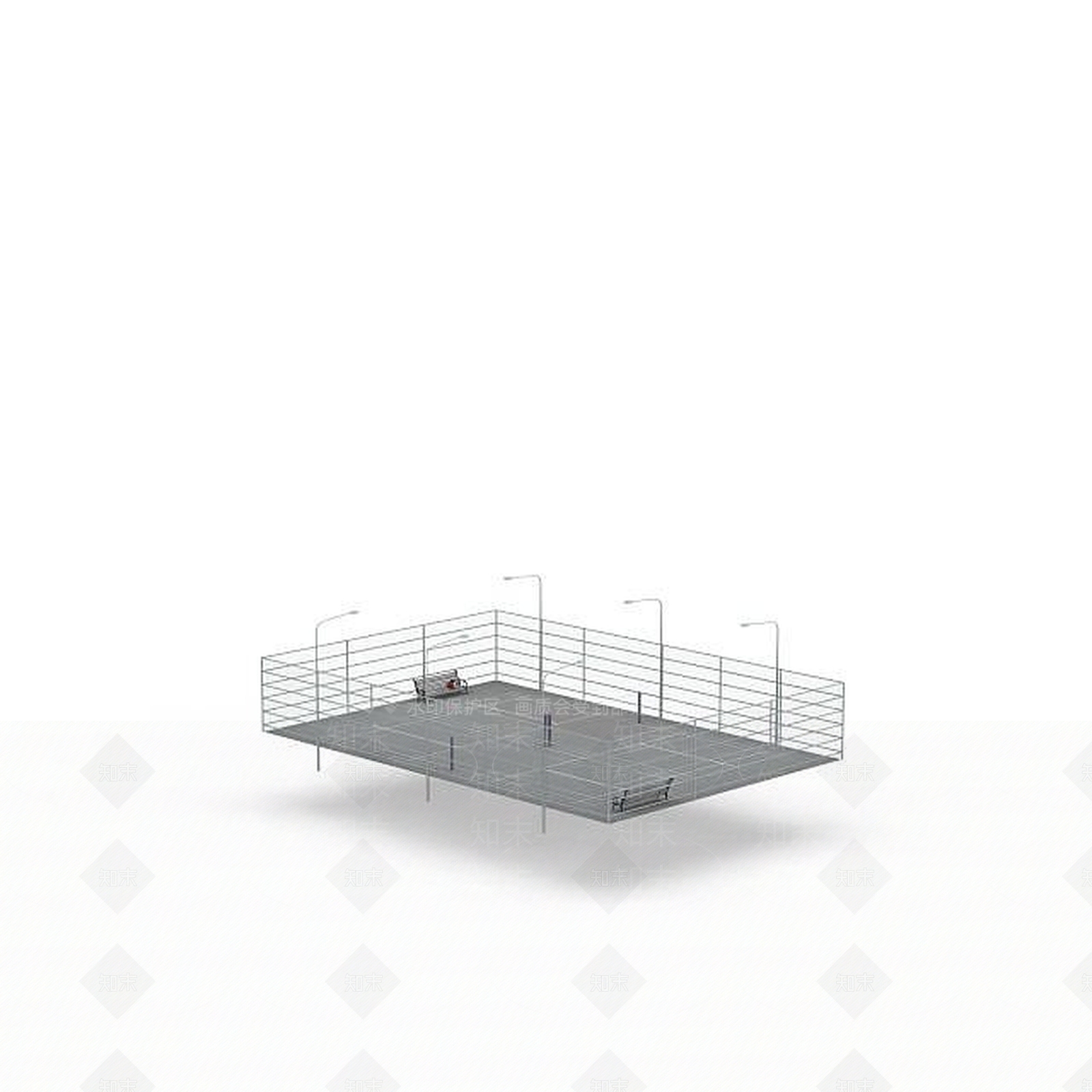 现代网球场3D模型下载【ID:1199340174】
