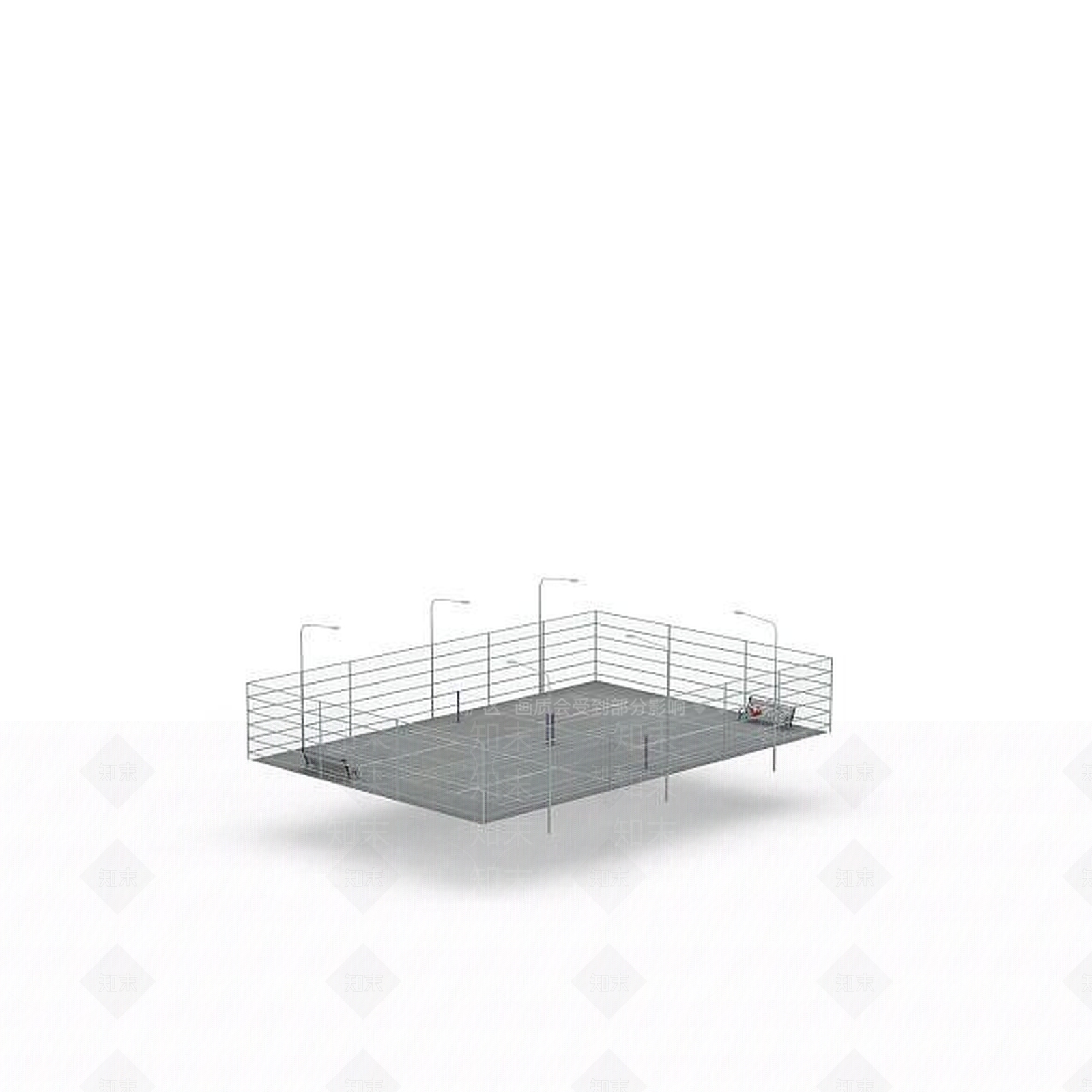 现代网球场3D模型下载【ID:1199340174】