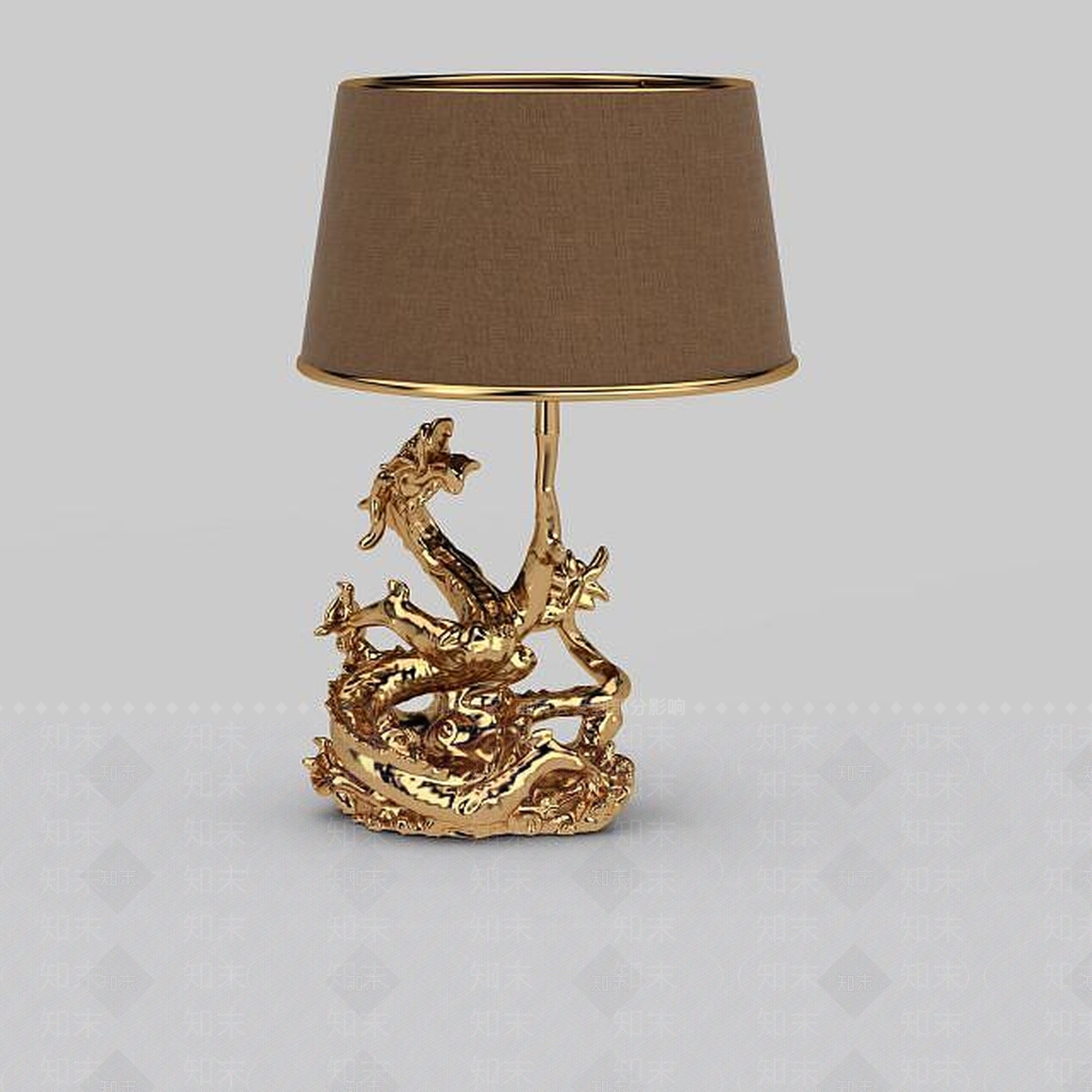 现代盘龙台灯3D模型下载【ID:1199341004】